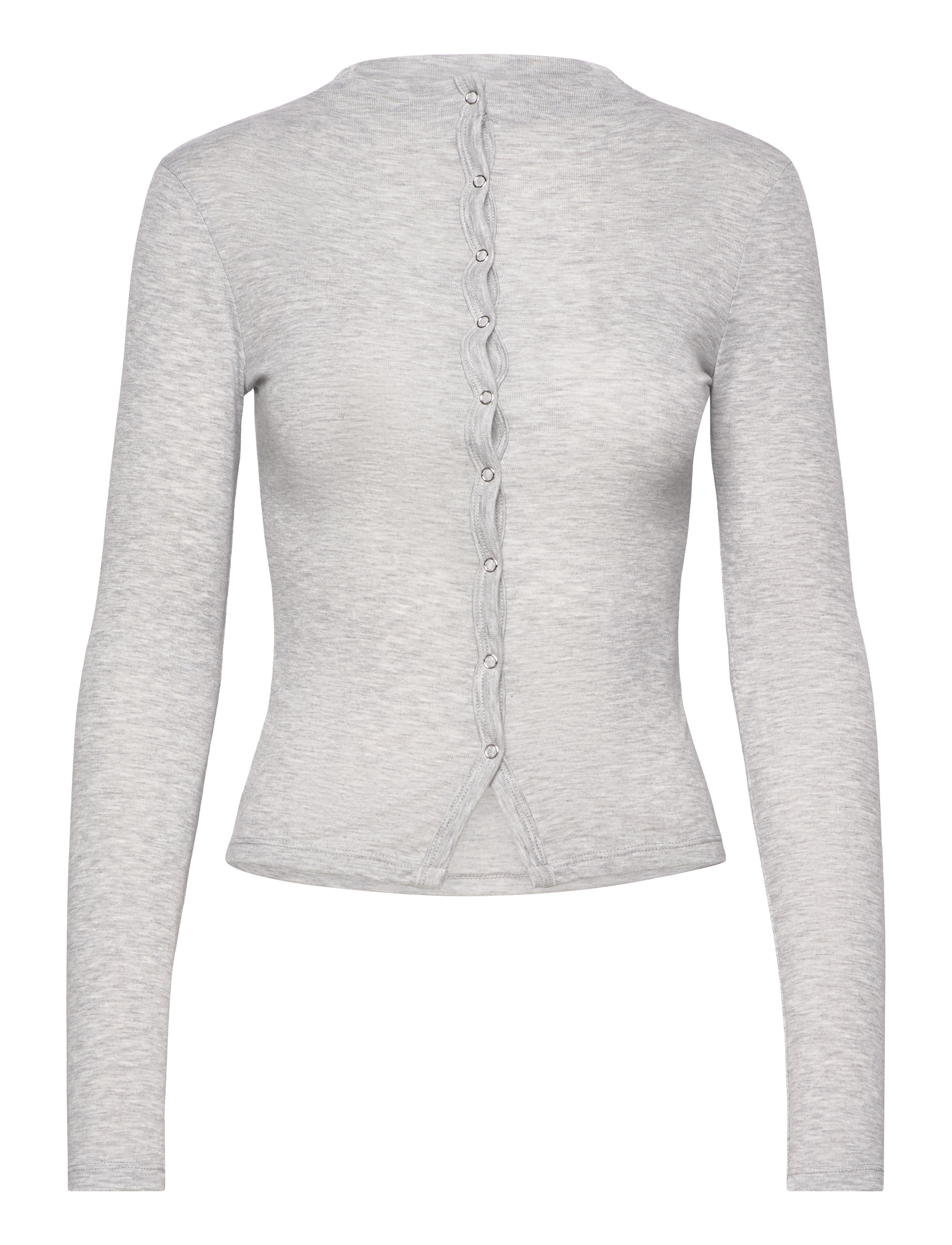 Gina Tricot Button top - Transitional Layering - LT GREY MELANGE / grey
