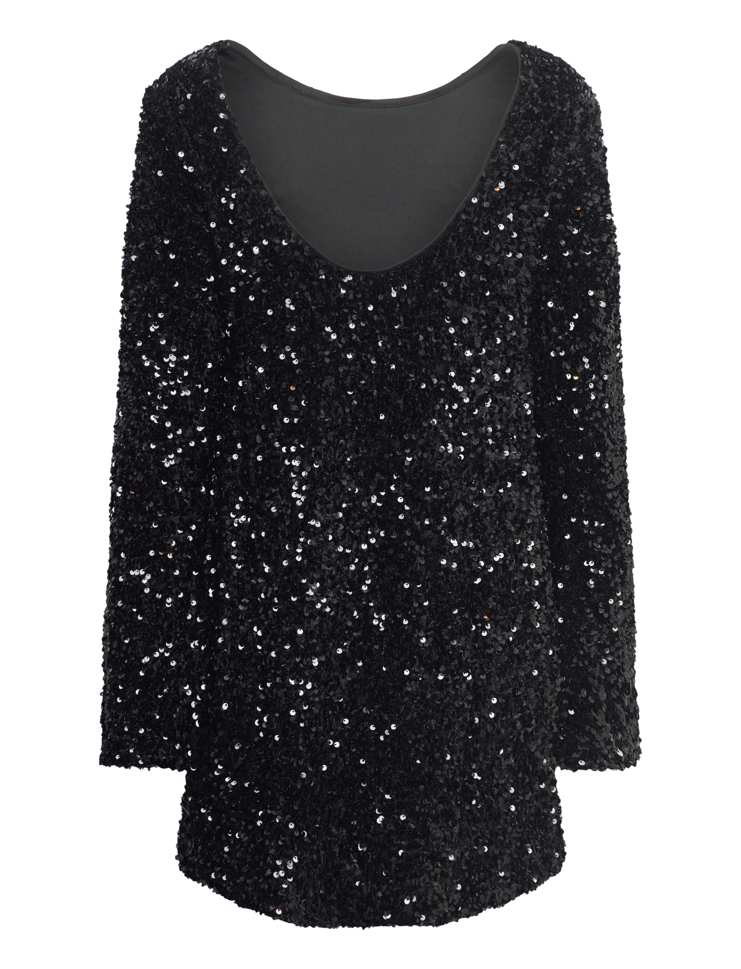 Gina Tricot - Loose sequin mini dress - litterkleidid - black (9000) - 1