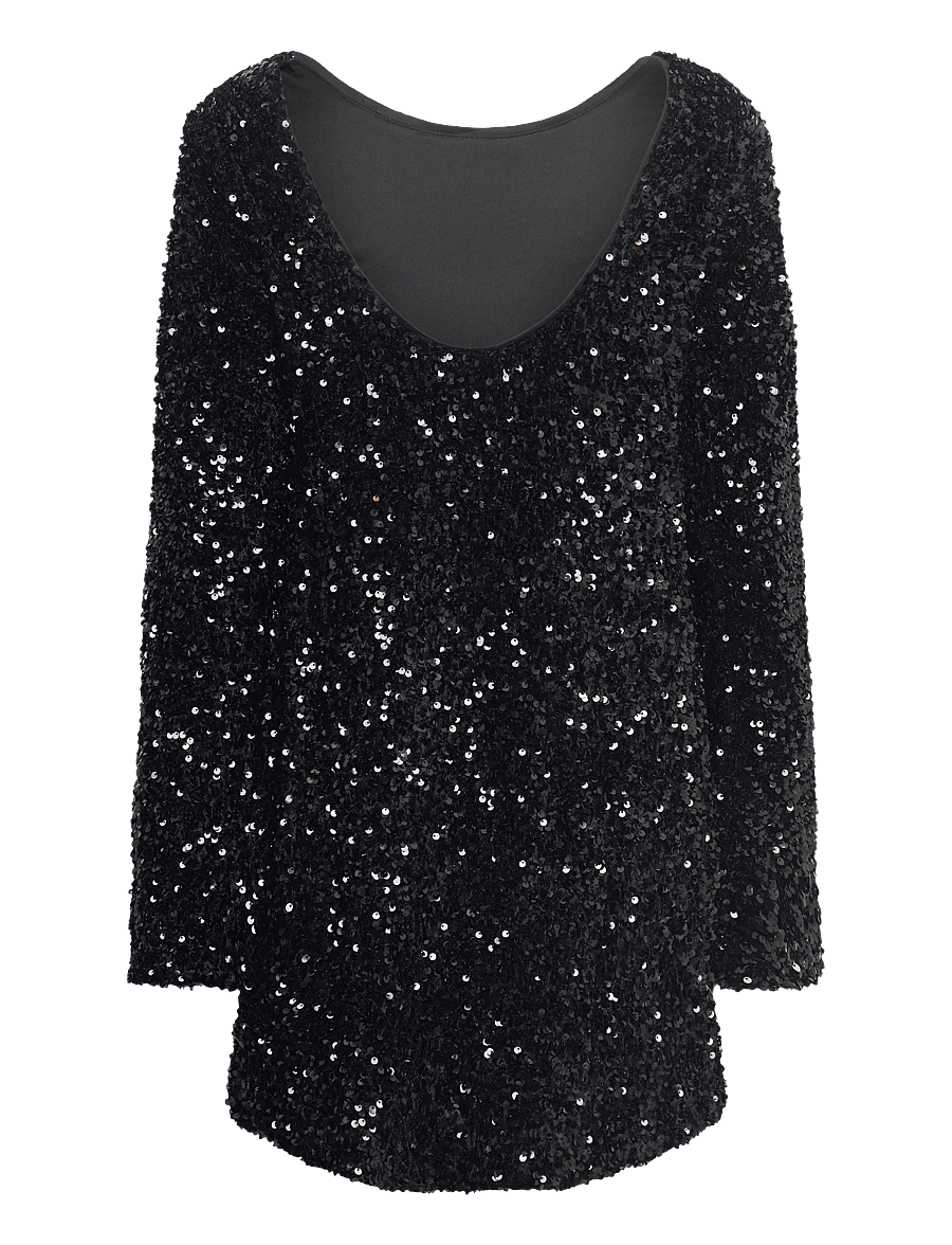 Gina Tricot - Loose sequin mini dress - sukienki z cekinami - black (9000) - 1