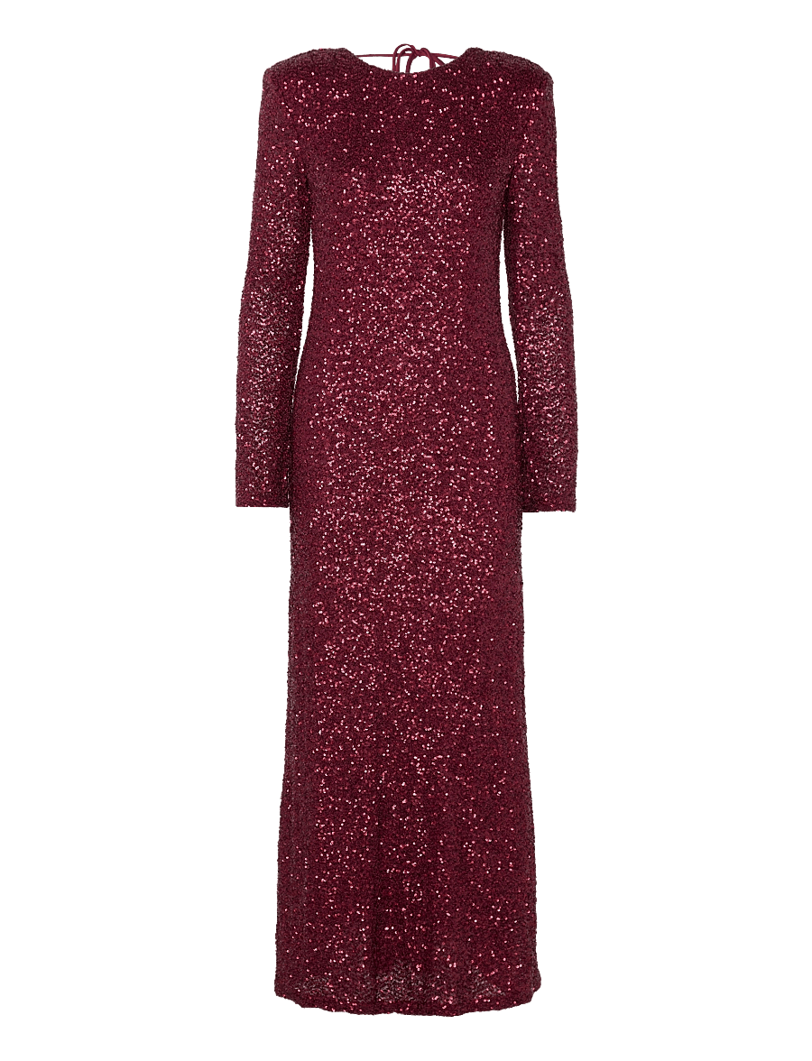 Gina Tricot - Sequins maxi dress - litritega kleidid - tawny port - 0