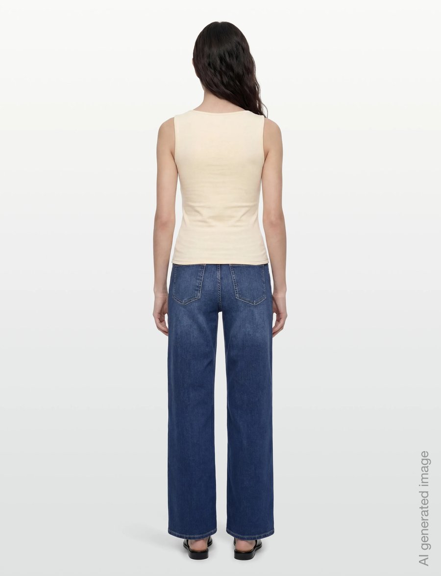 Gina Tricot - Square neck tank top - linnen - afterglow (7209) - 4