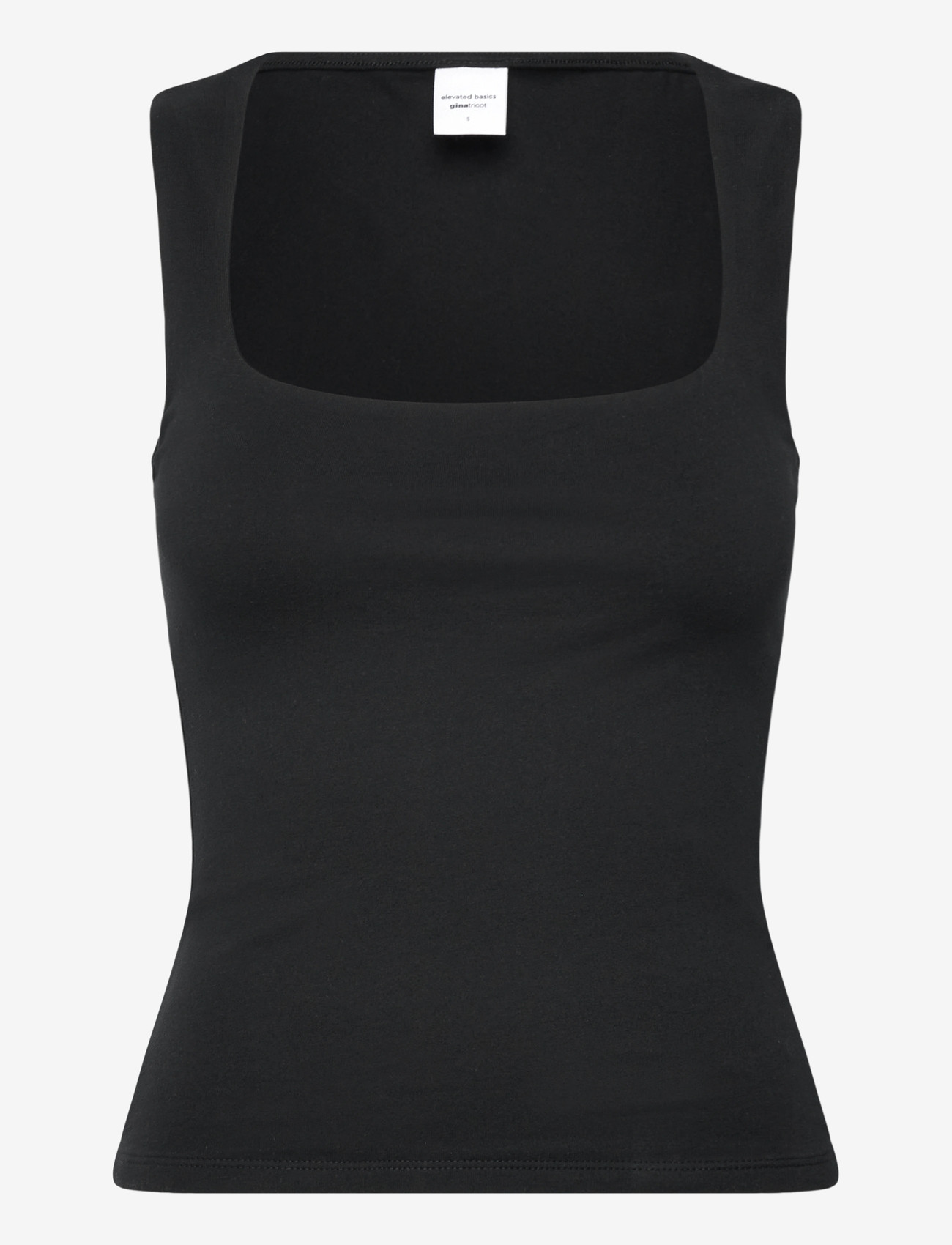 Gina Tricot - Square neck tank top - sleeveless tops - black (9000) - 1