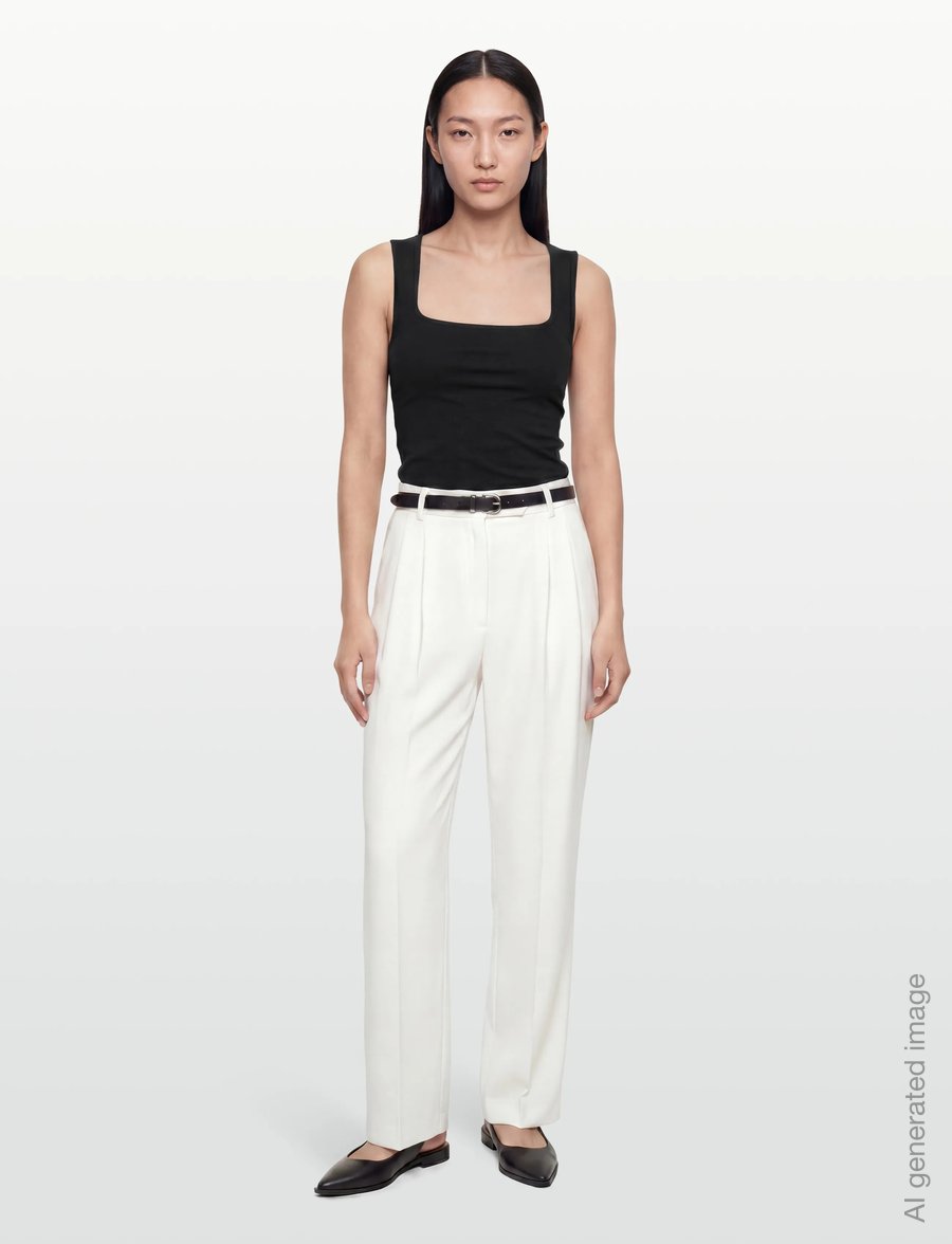 Gina Tricot - Square neck tank top - topi bez piedurknēm - black (9000) - 0