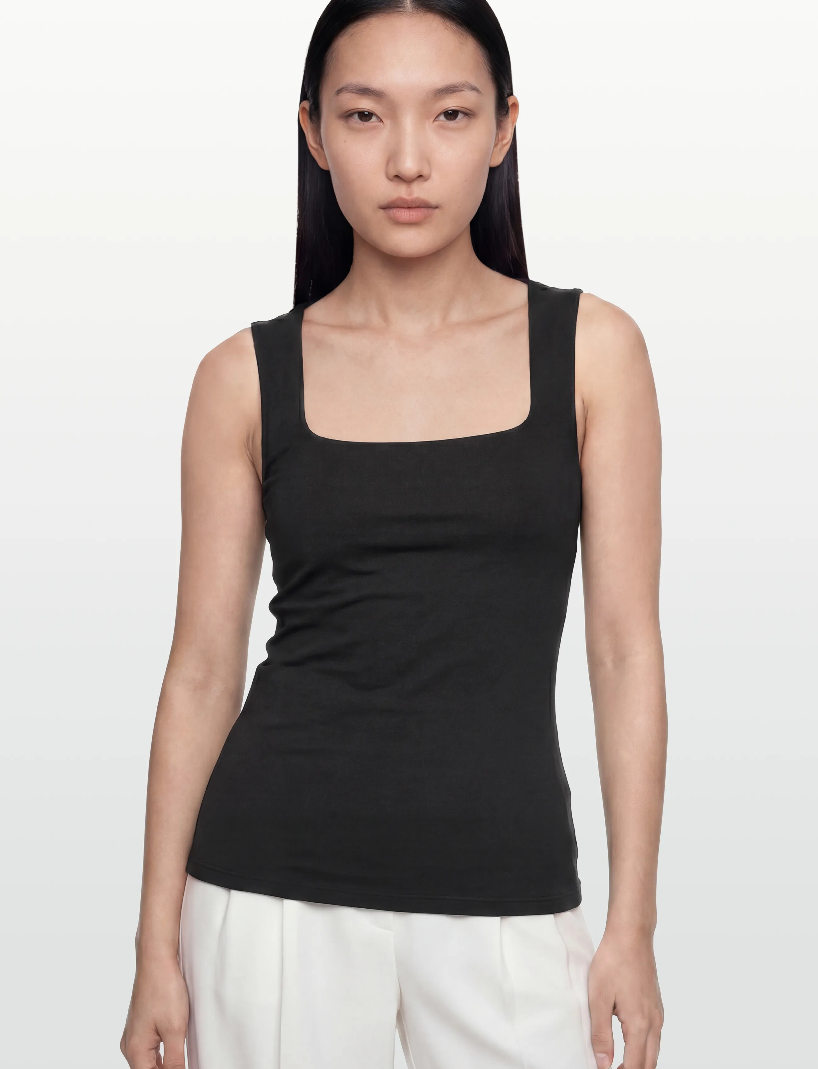 Gina Tricot - Square neck tank top - Ärmellose tops - black (9000) - 3