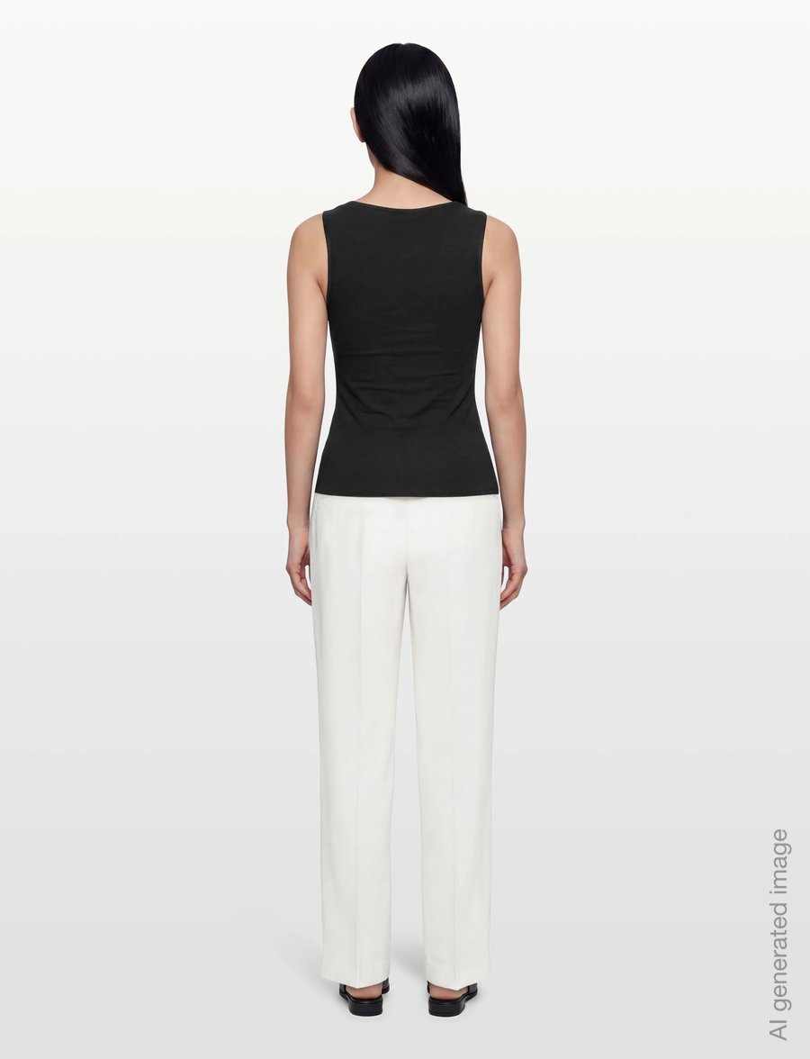 Gina Tricot - Square neck tank top - topi bez piedurknēm - black (9000) - 4