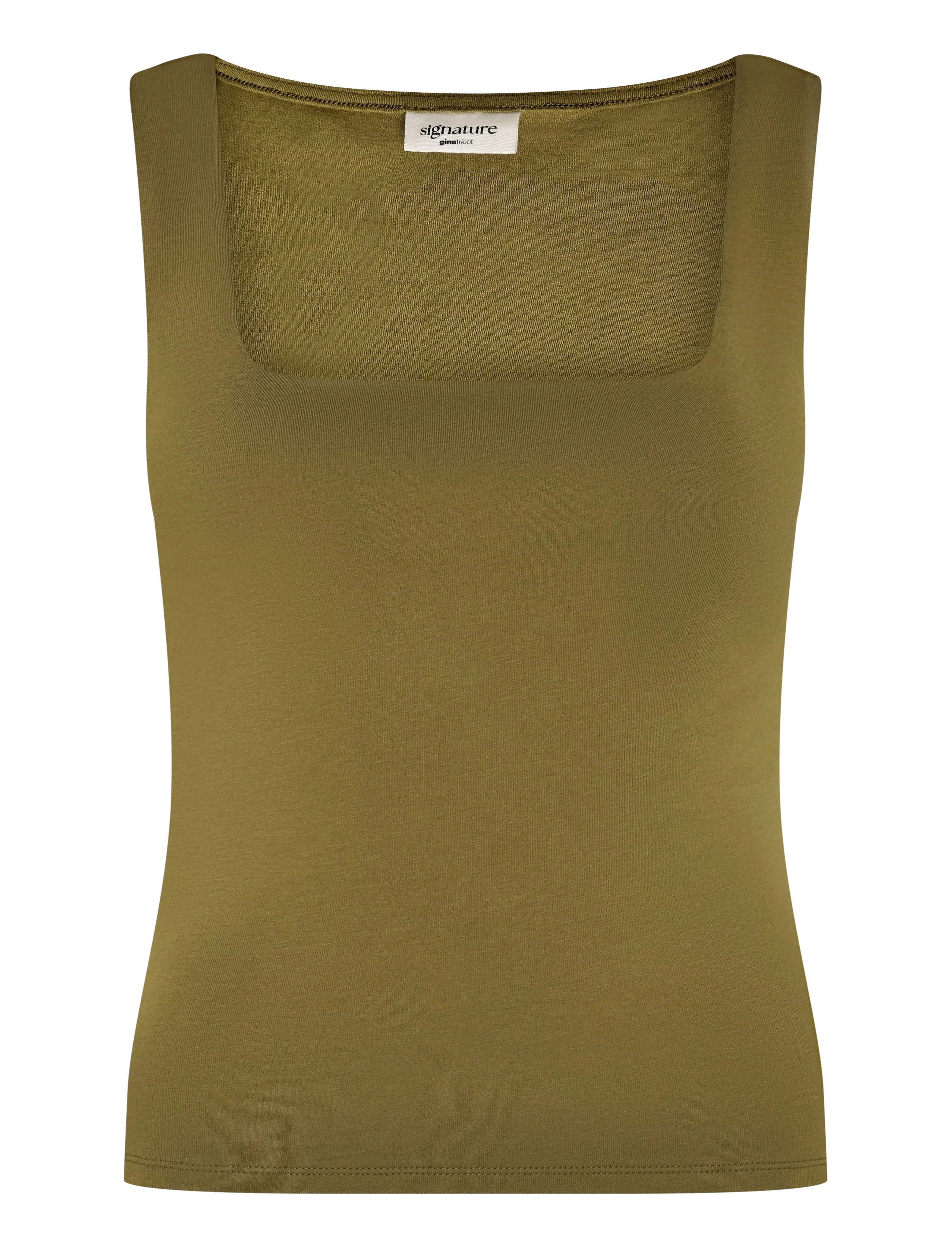Gina Tricot Square neck tank top - Kampagne - FIR GREEN / khaki/green