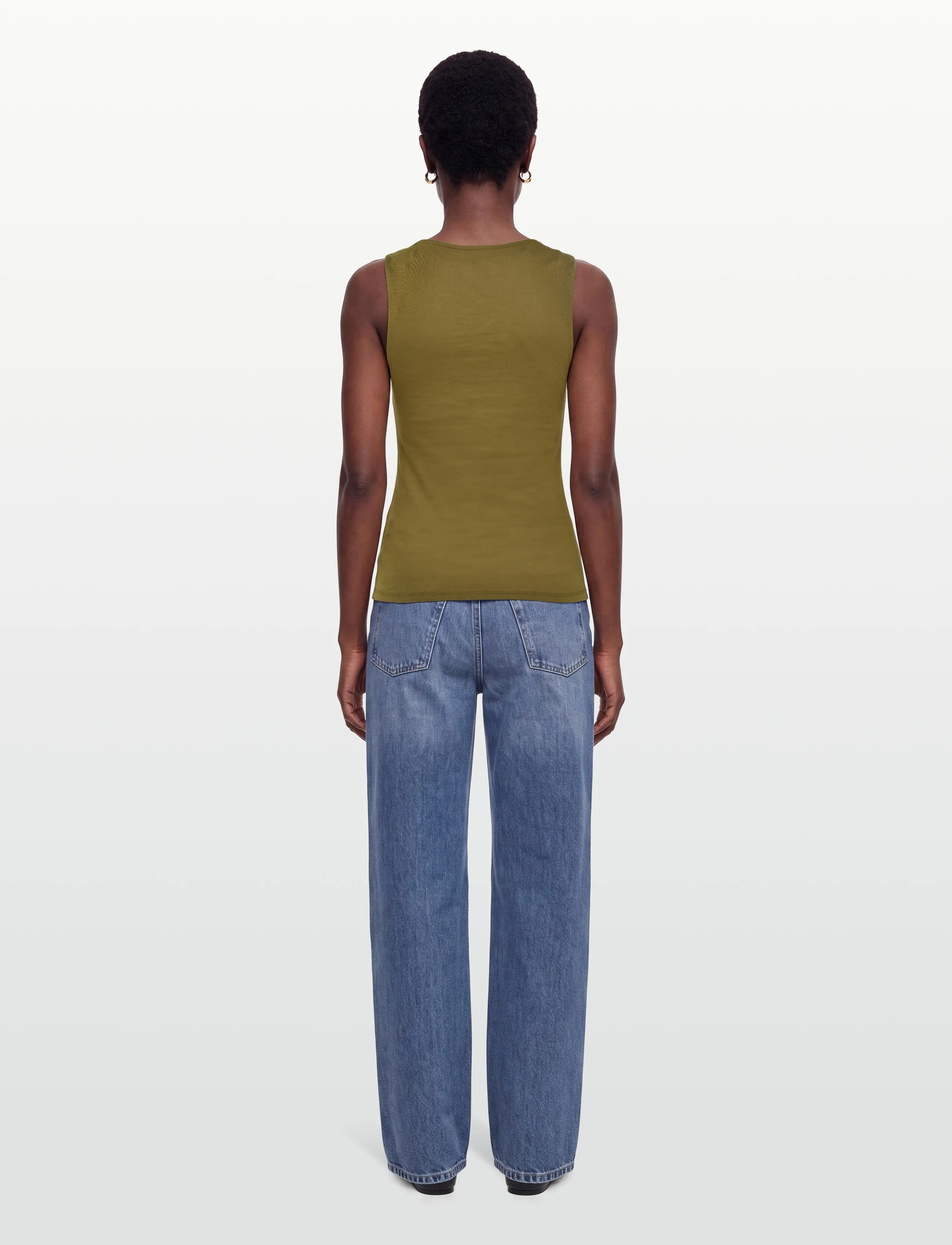 Gina Tricot - Square neck tank top - tanktops - fir green - 4