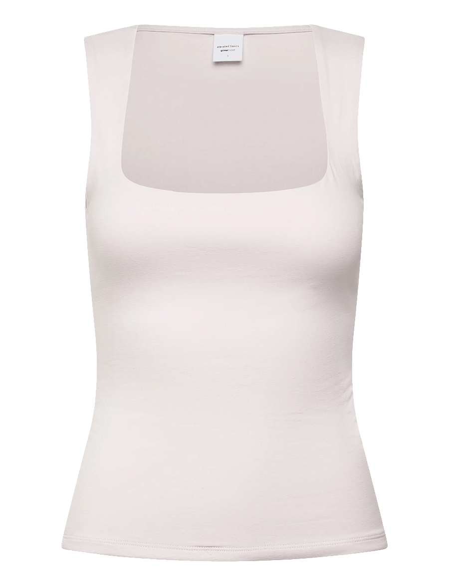 Gina Tricot - Square neck tank top - linnen - orchid tint - 1