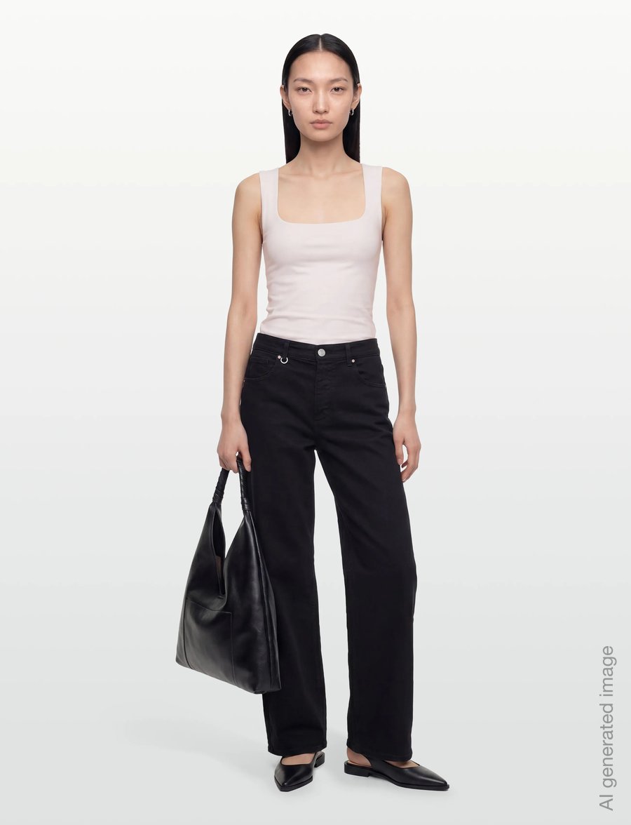 Gina Tricot - Square neck tank top - linnen - orchid tint - 0
