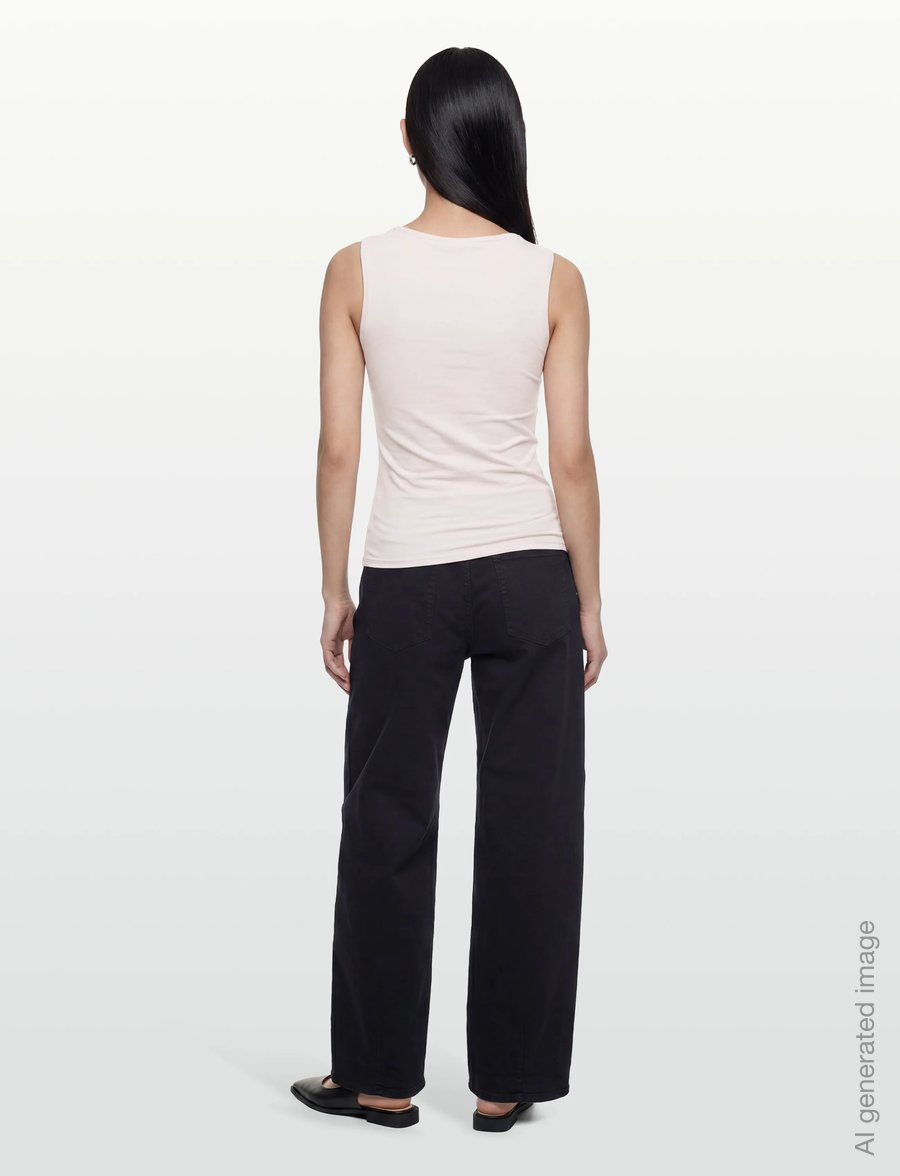 Gina Tricot - Square neck tank top - linnen - orchid tint - 4