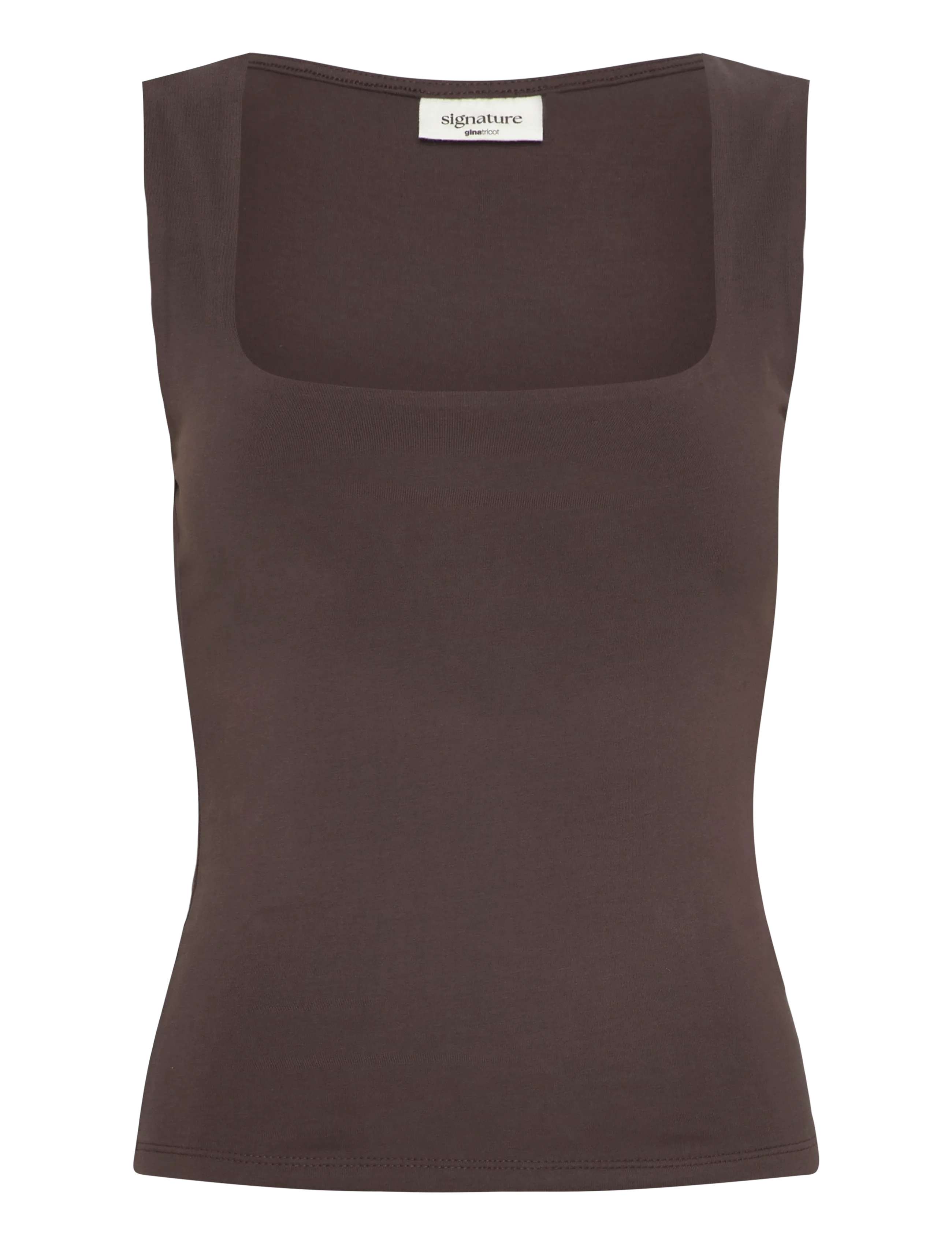 Gina Tricot Square neck tank top - New arrivals - SEAL BROWN (7083) / brown