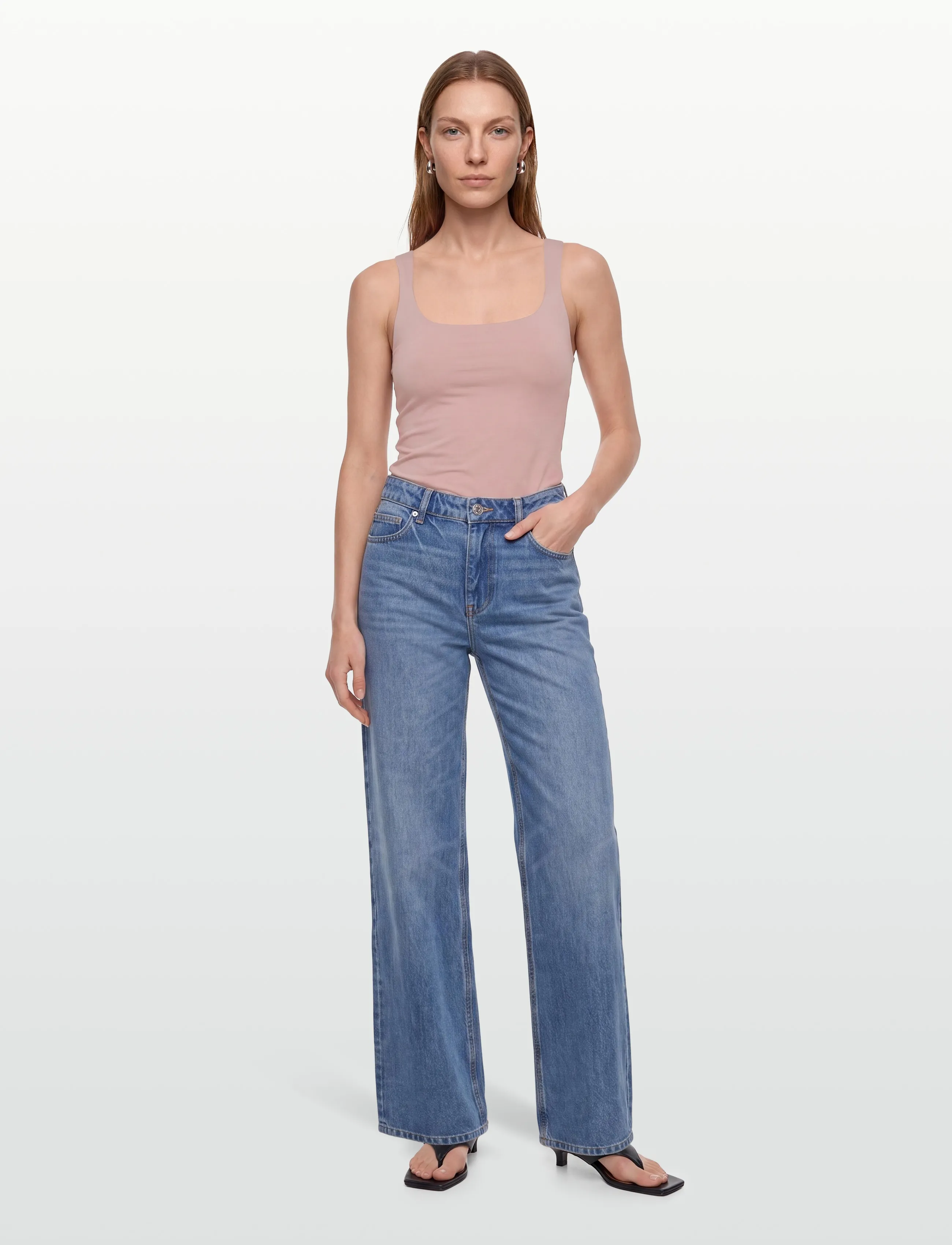 Gina Tricot Square Neck Tank Top, Kvinder, Firkantet Hals Tanktop, Lila, Str: XXL