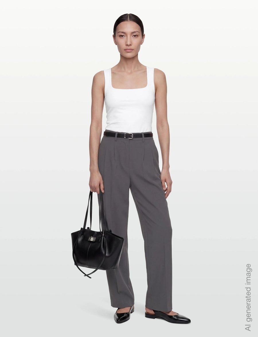Gina Tricot - Square neck tank top - tanktops - white (1000) - 0