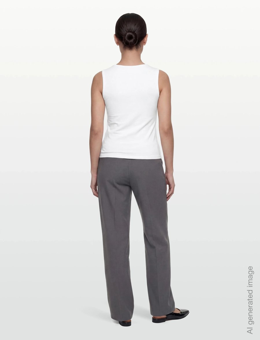 Gina Tricot - Square neck tank top - tanktops - white (1000) - 4