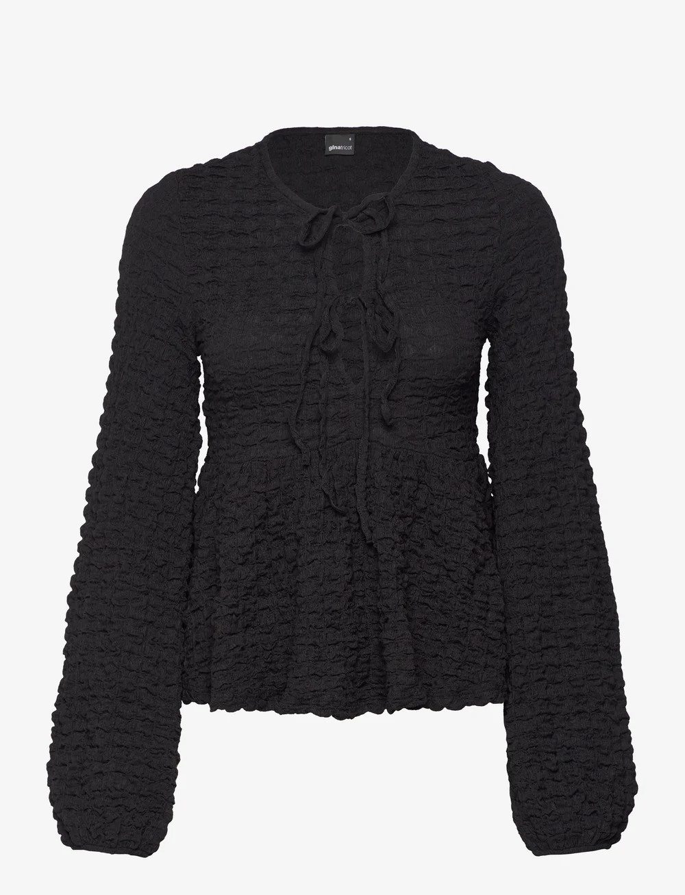 Gina Tricot - Boho top - långärmade blusar - black (9000) - 0
