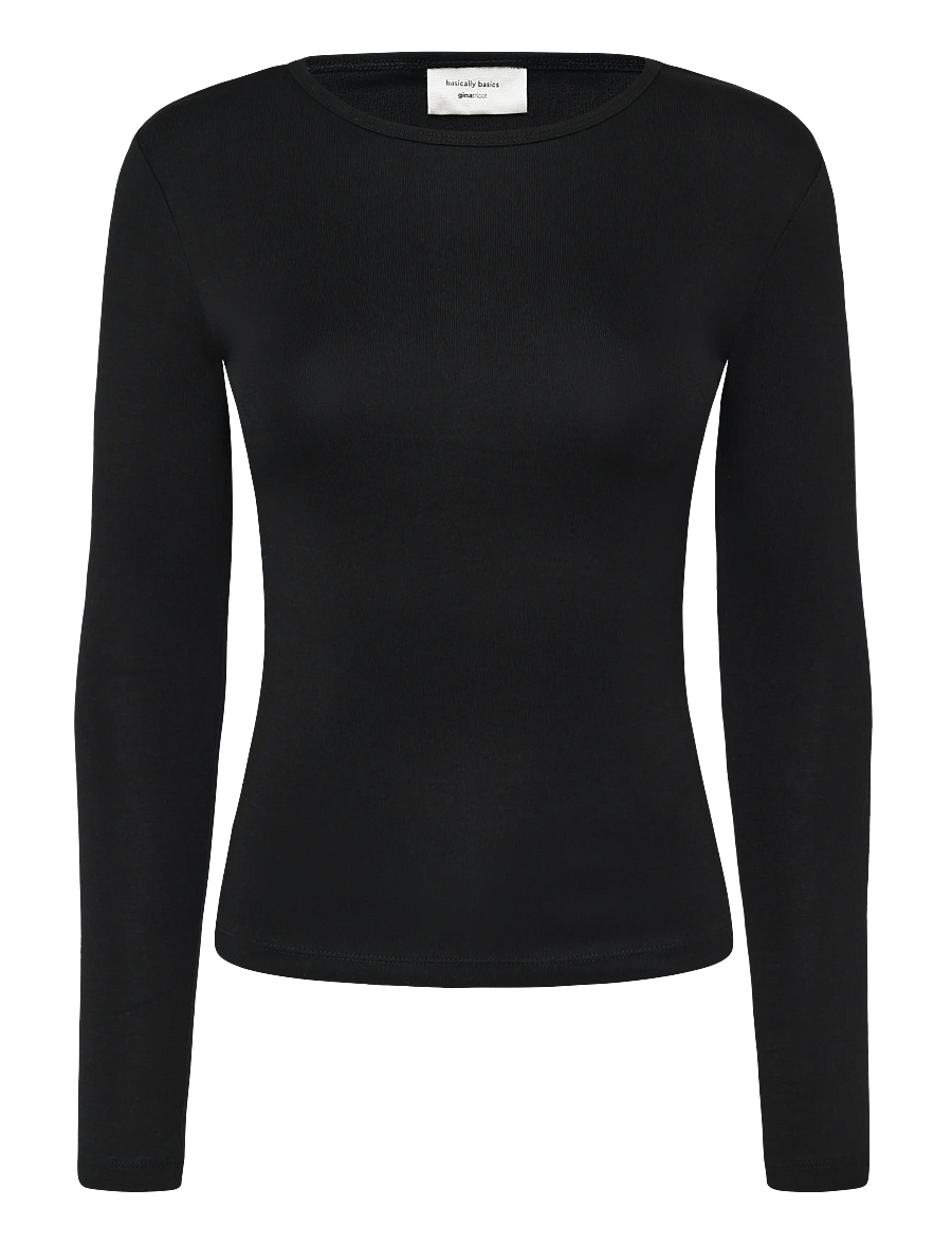 Gina Tricot - Tight fit long sleeve top - langærmede toppe - black (9000) - 0