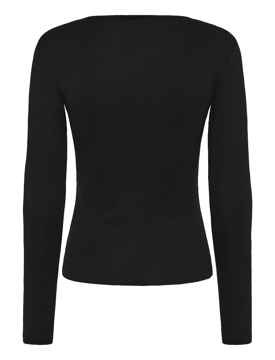 Gina Tricot - Tight fit long sleeve top - langærmede toppe - black (9000) - 1