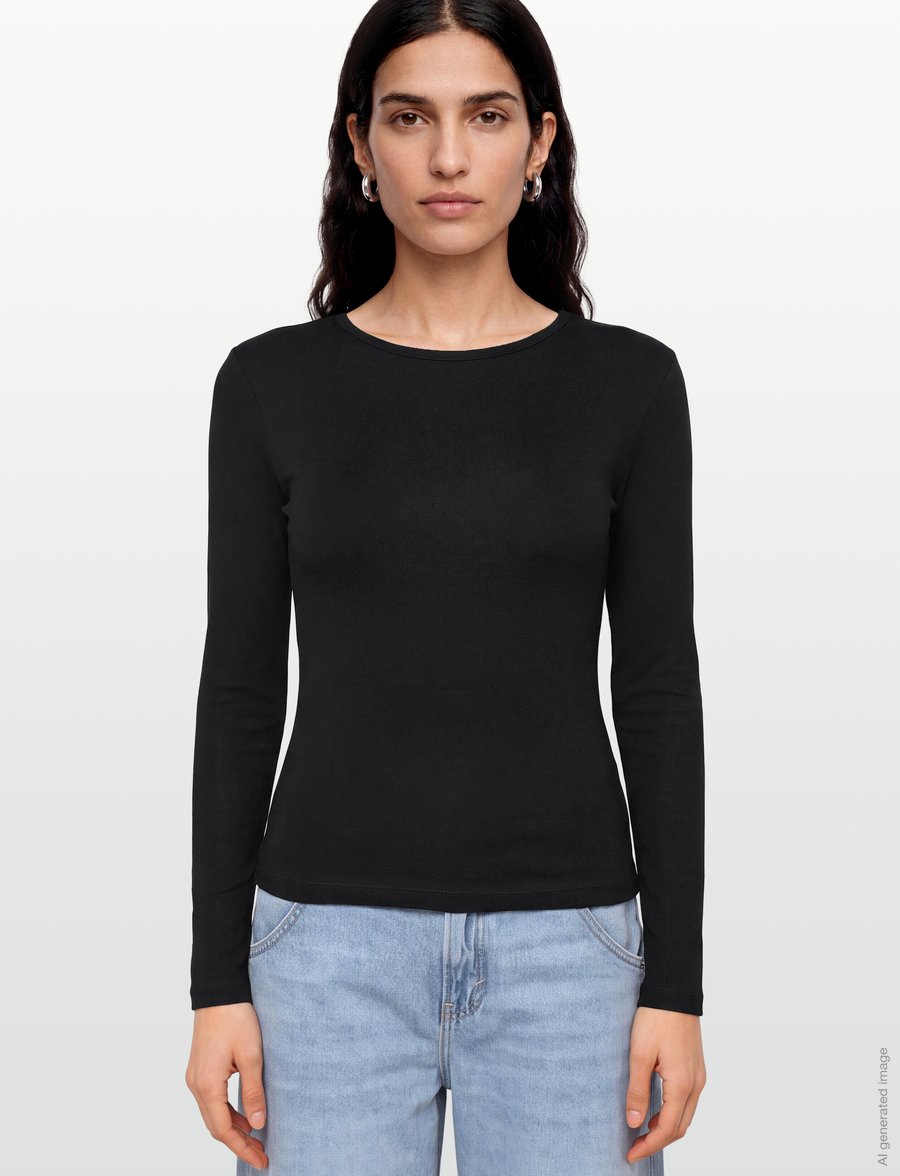 Gina Tricot - Tight fit long sleeve top - langärmlige tops - black (9000) - 3