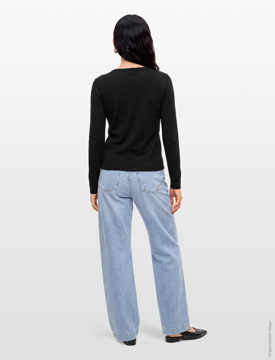 Gina Tricot - Tight fit long sleeve top - langärmlige tops - black (9000) - 4
