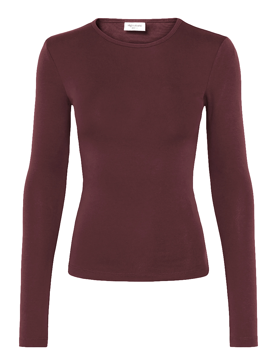 Gina Tricot - Tight fit long sleeve top - langærmede toppe - decadent chocolate - 0