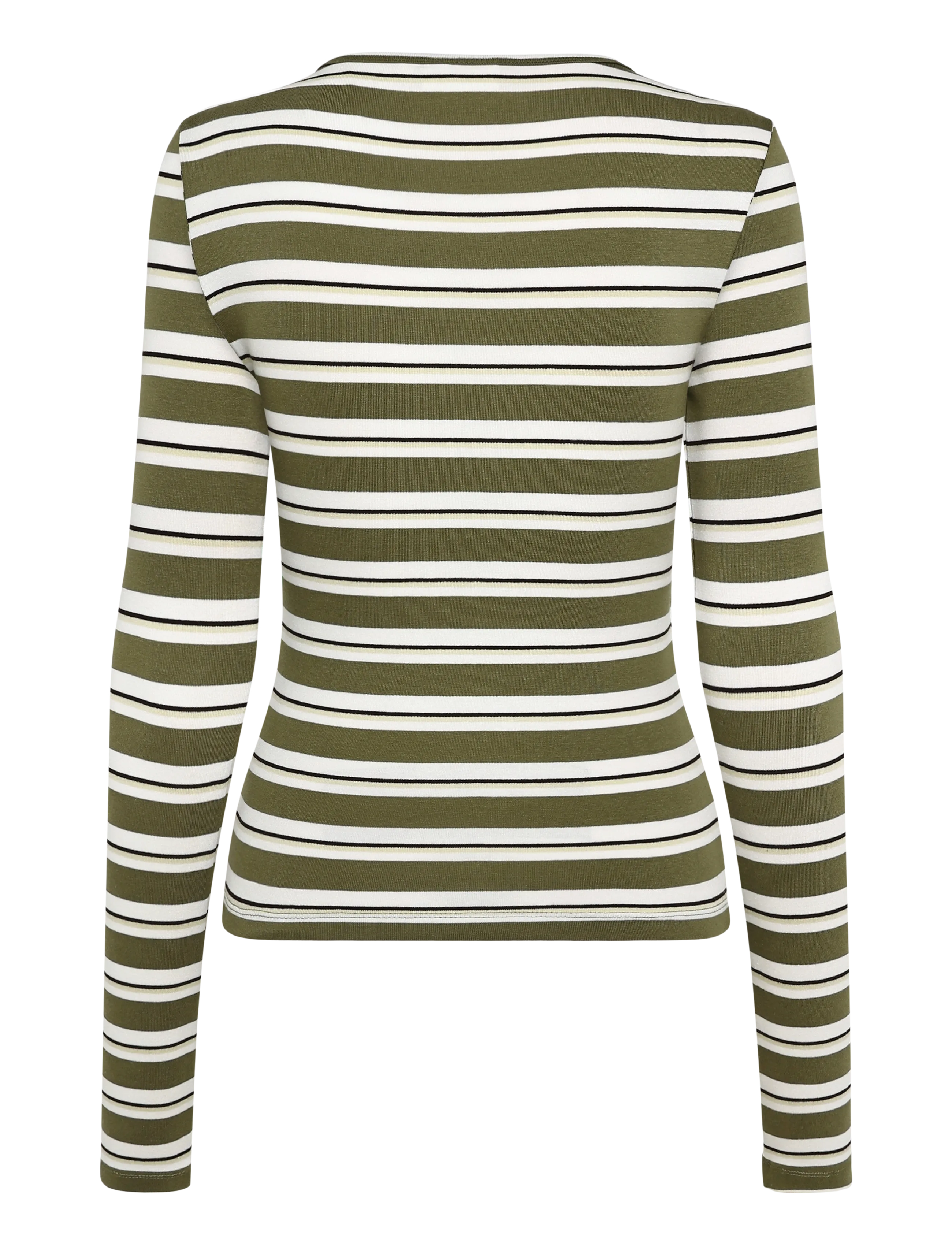Gina Tricot - Tight fit long sleeve top - langærmede toppe - green stripe (6982) - 2