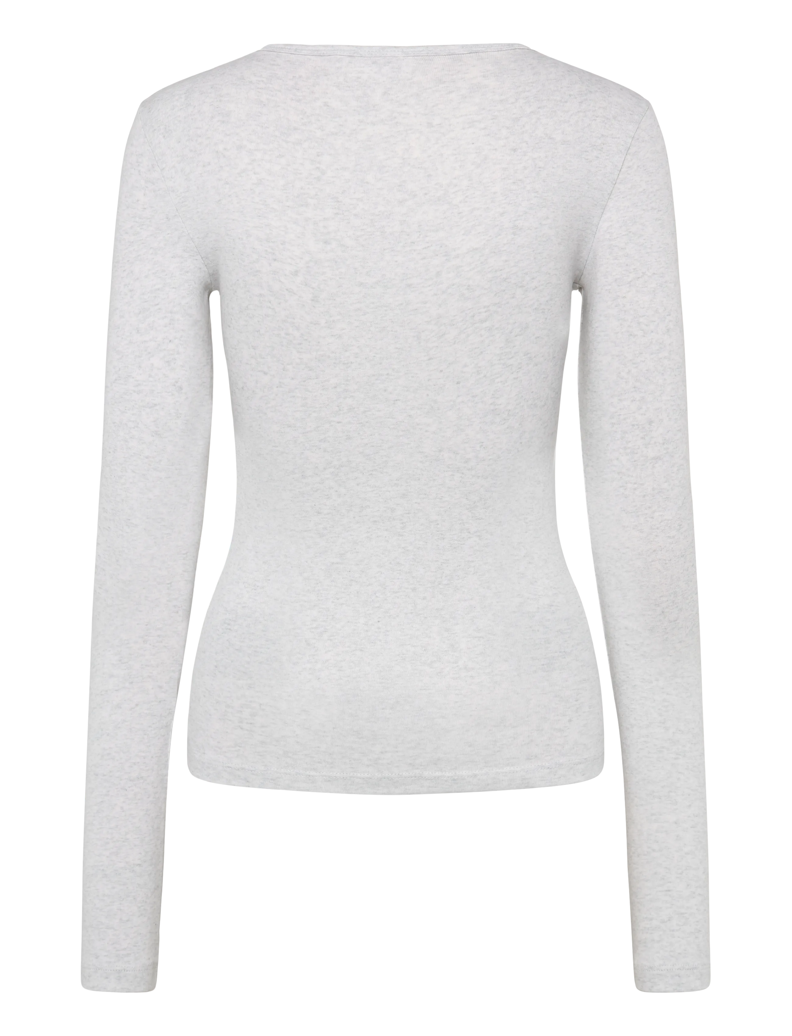 Gina Tricot - Tight fit long sleeve top - langærmede toppe - grey melange (8181) - 2