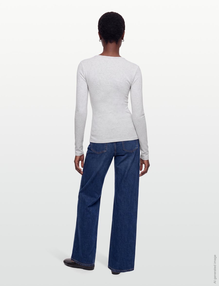 Gina Tricot - Tight fit long sleeve top - langærmede toppe - grey melange (8181) - 4