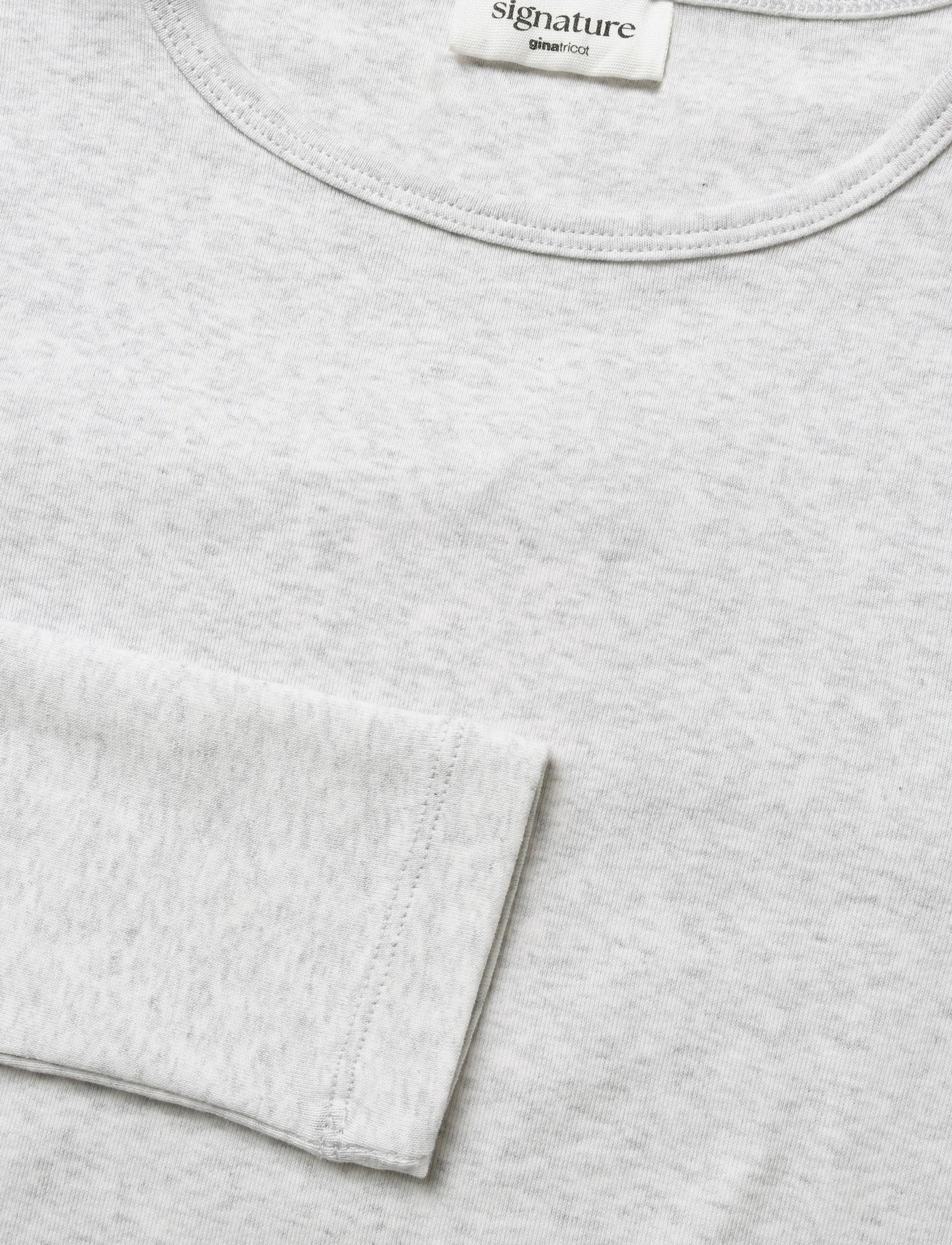 Gina Tricot - Tight fit long sleeve top - langærmede toppe - grey melange (8181) - 5