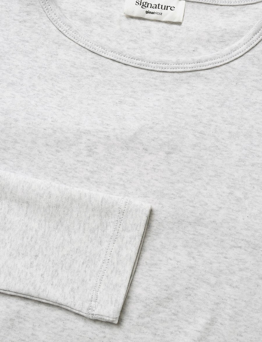 Gina Tricot - Tight fit long sleeve top - langærmede toppe - grey melange (8181) - 5