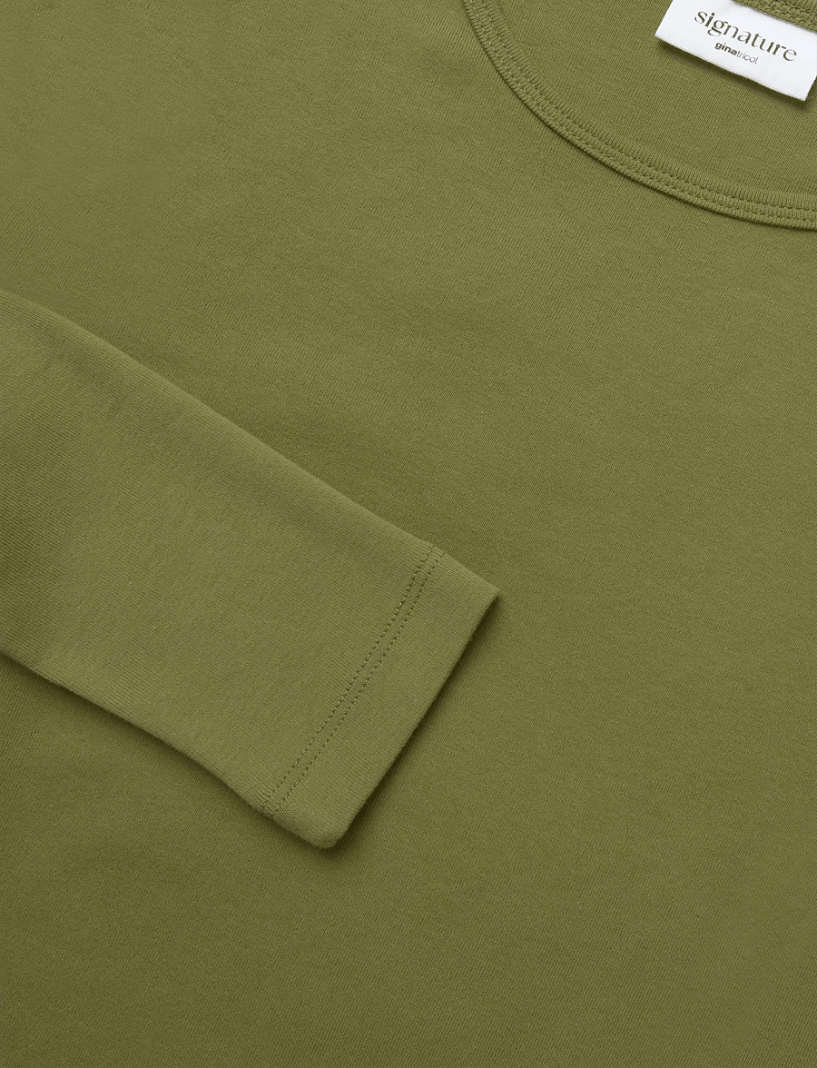 Gina Tricot - Tight fit long sleeve top - langermede topper - martini olive - 2