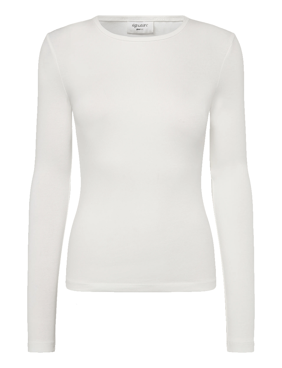 Gina Tricot - Tight fit long sleeve top - langærmede toppe - offwhite - 1