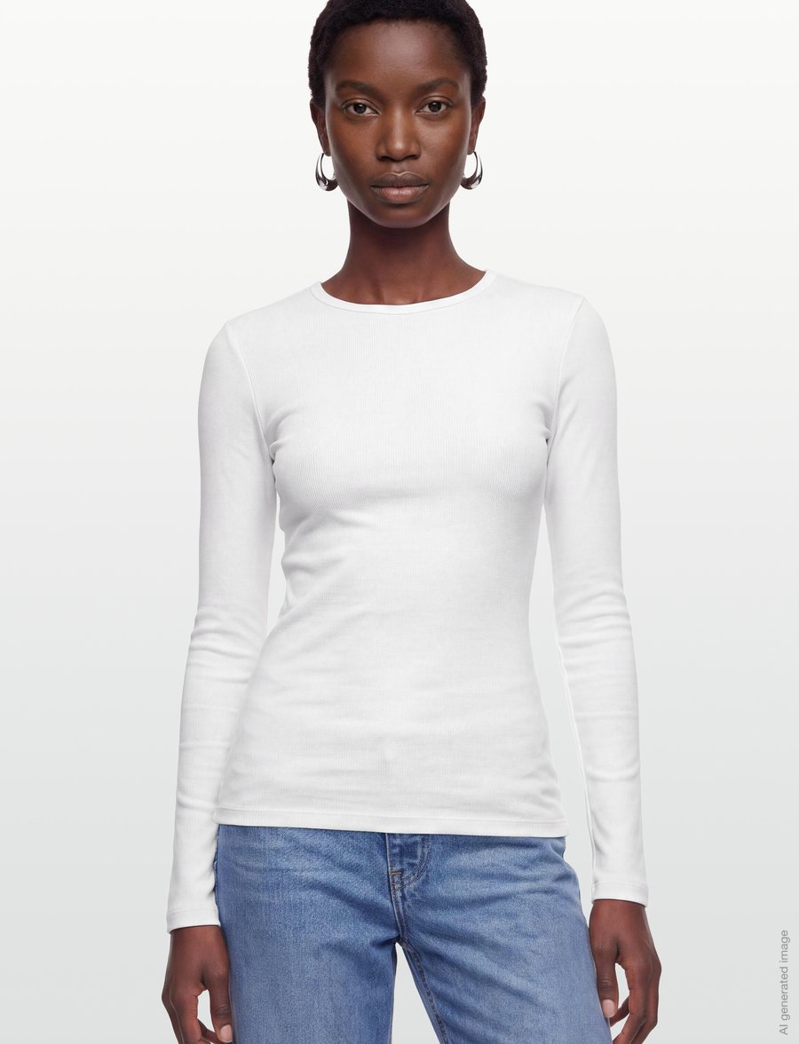 Gina Tricot - Tight fit long sleeve top - langærmede toppe - offwhite - 3