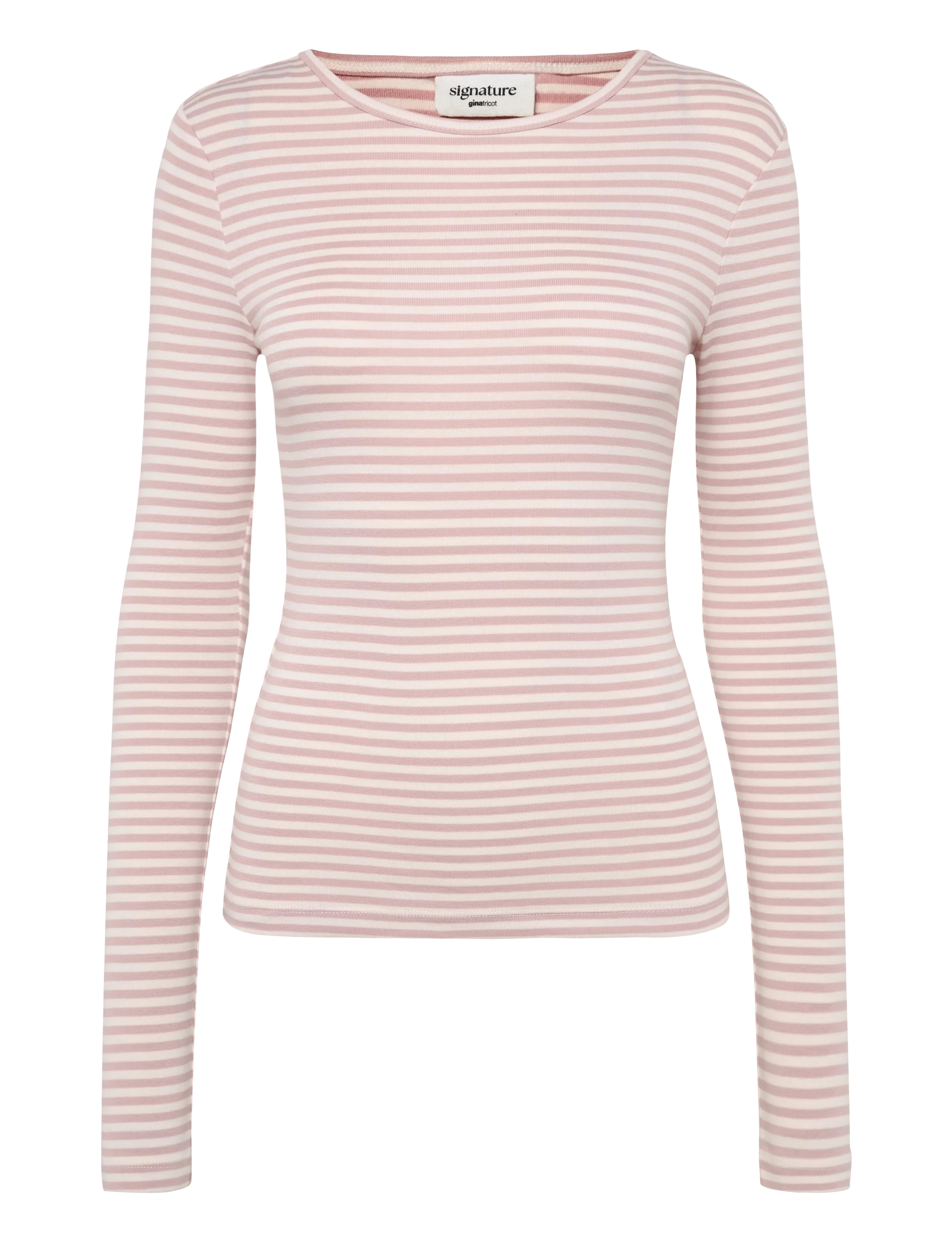 Gina Tricot Tight fit long sleeve top - Tøj - PINK STRIPE / pink/rose