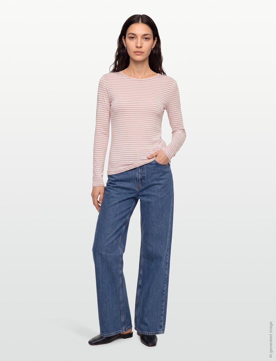 Gina Tricot - Tight fit long sleeve top - langærmede toppe - pink stripe - 0