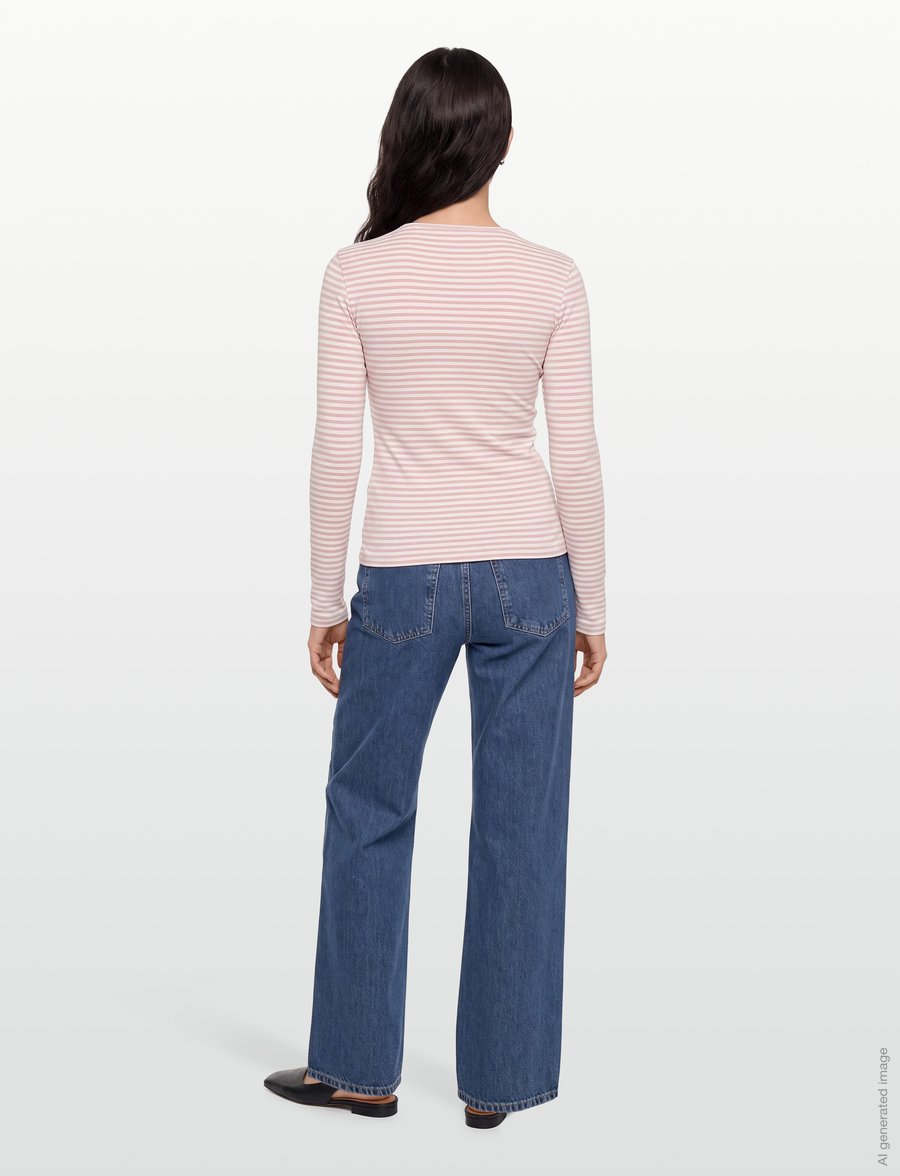 Gina Tricot - Tight fit long sleeve top - langærmede toppe - pink stripe - 4