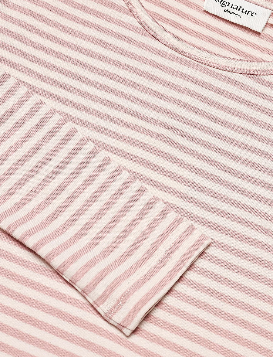 Gina Tricot - Tight fit long sleeve top - langærmede toppe - pink stripe - 2