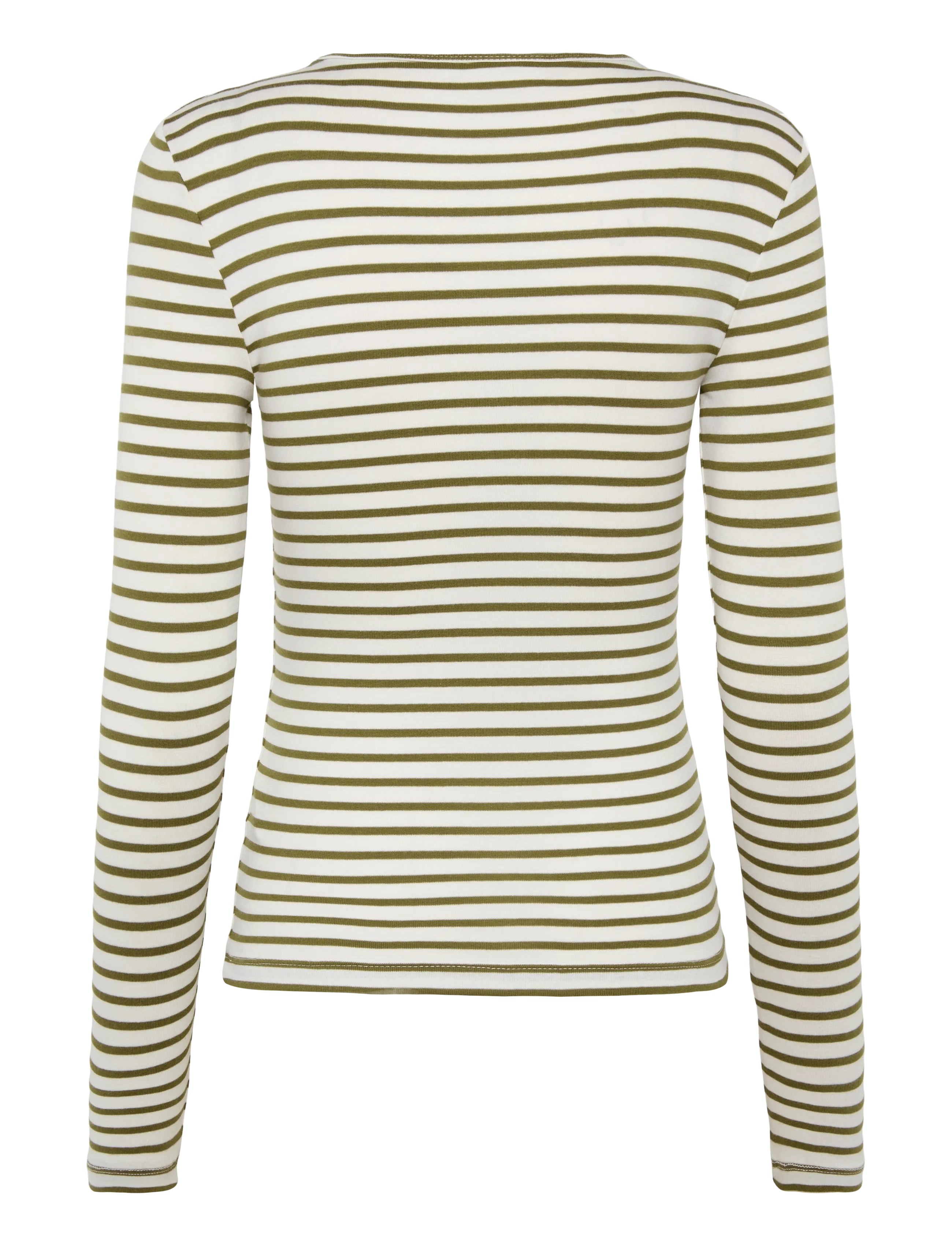 Gina Tricot - Tight fit long sleeve top - långärmade toppar - white/green stripe - 1