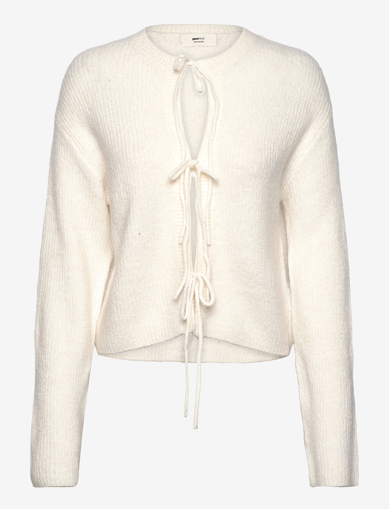 Gina Tricot - Knitted tie cardigan - cardigans - offwhite - 0
