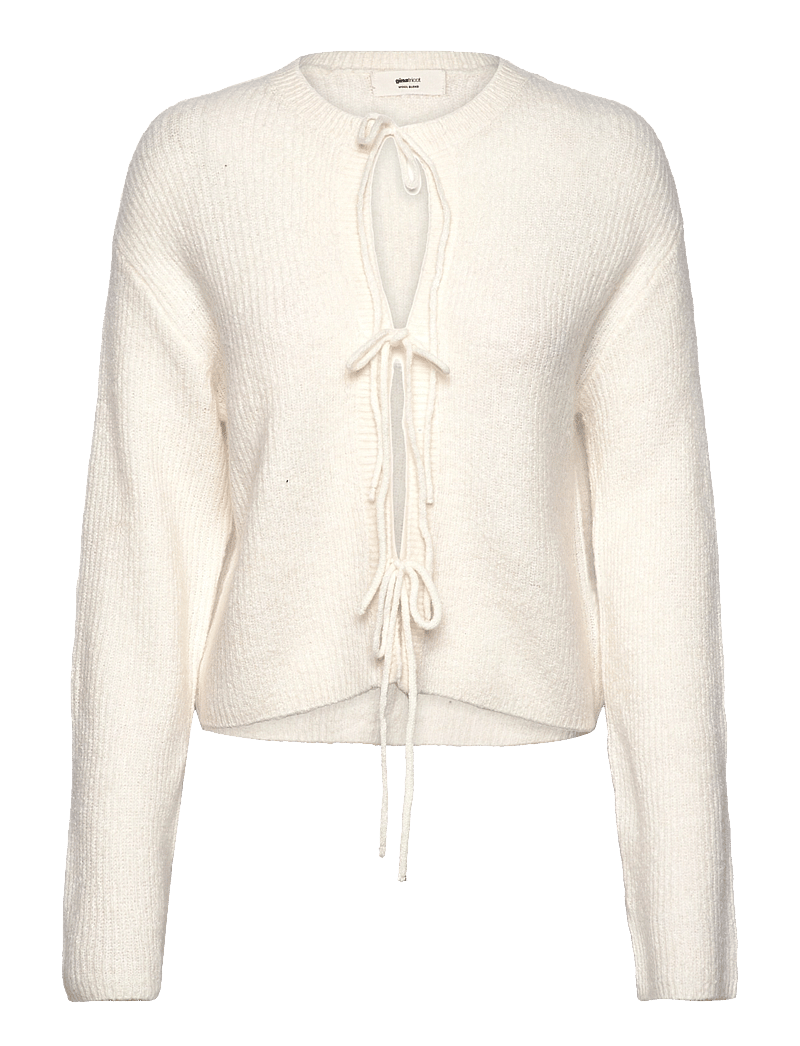 Gina Tricot - Knitted tie cardigan - koftor - offwhite - 0