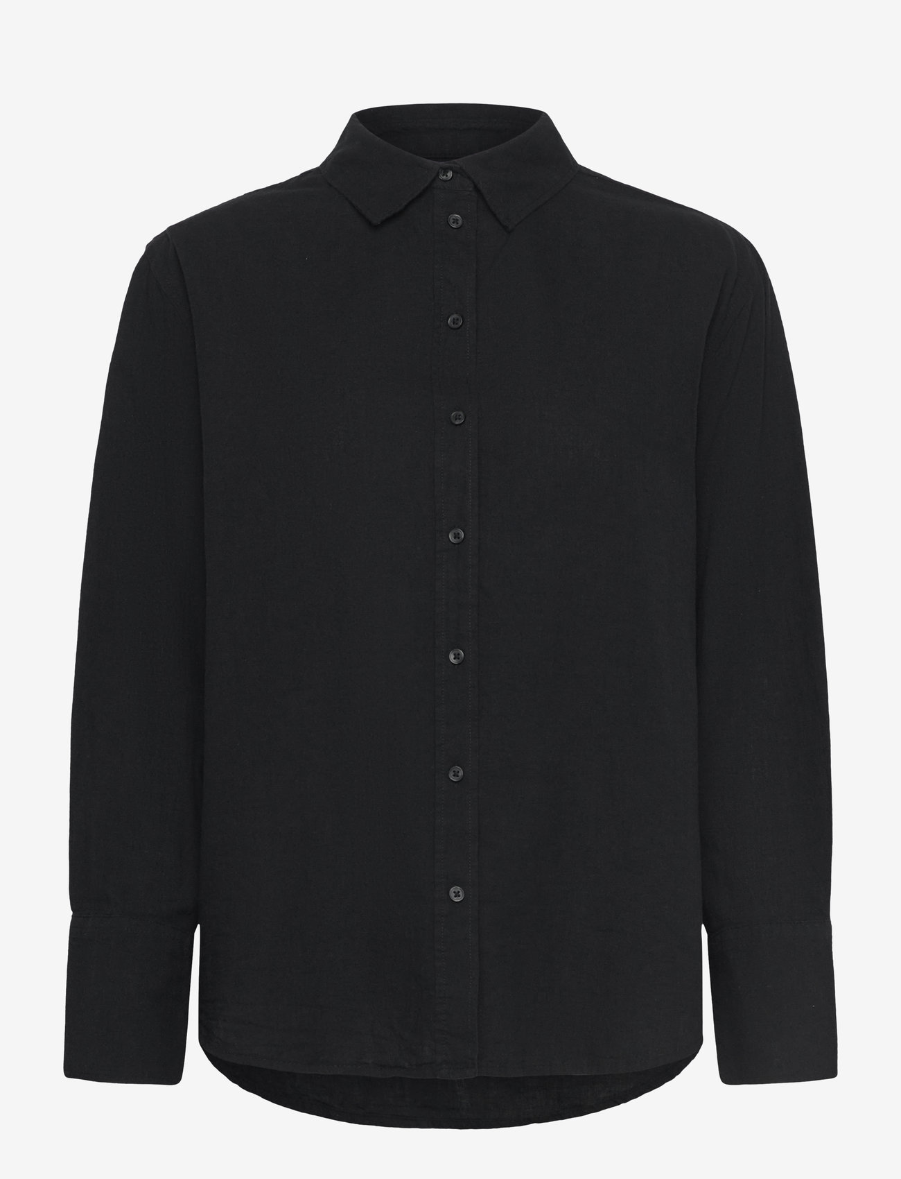 Gina Tricot - Linen blend shirt - leinenhemden - black (9000) - 0