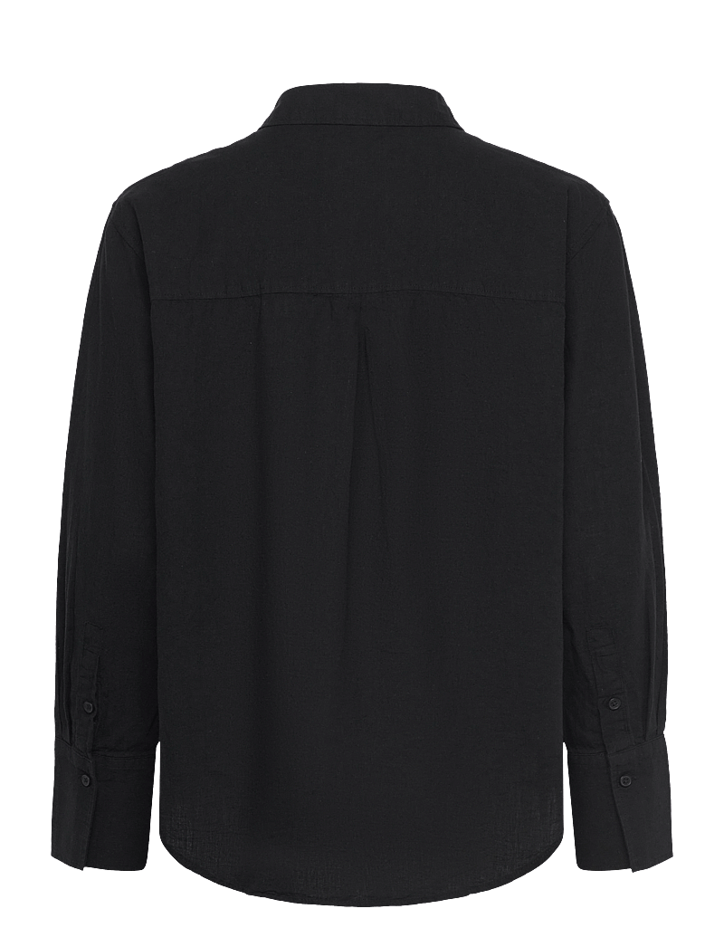 Gina Tricot - Linen blend shirt - leinenhemden - black (9000) - 1