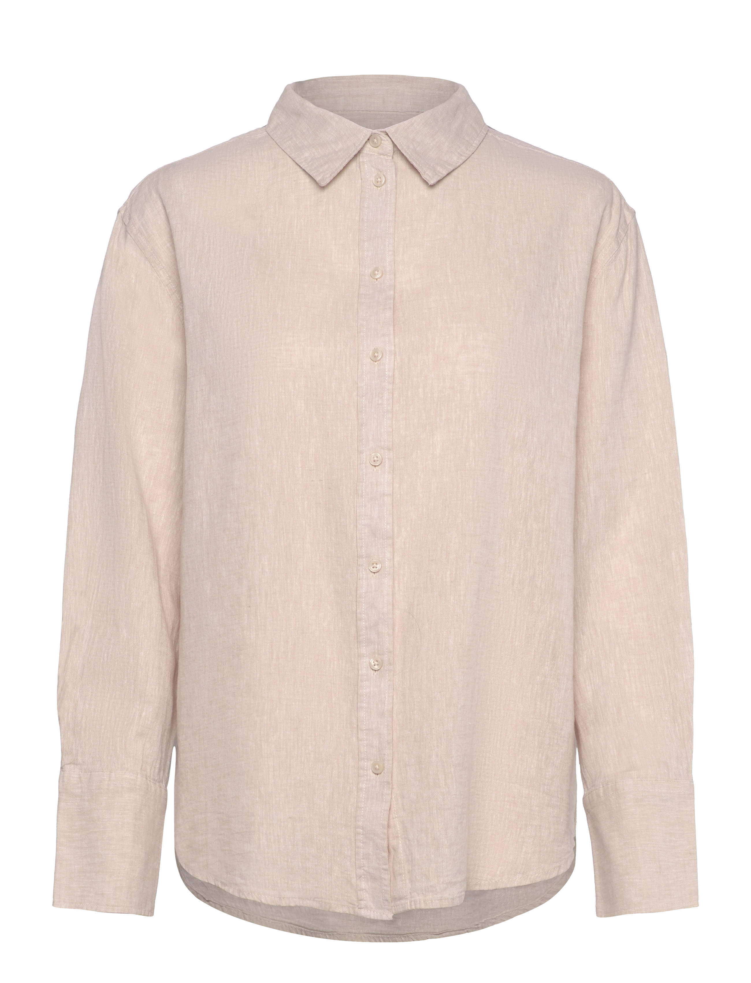 Gina Tricot Linen blend shirt - Skjorter - LT LINEN BEIGE (1037) / beige