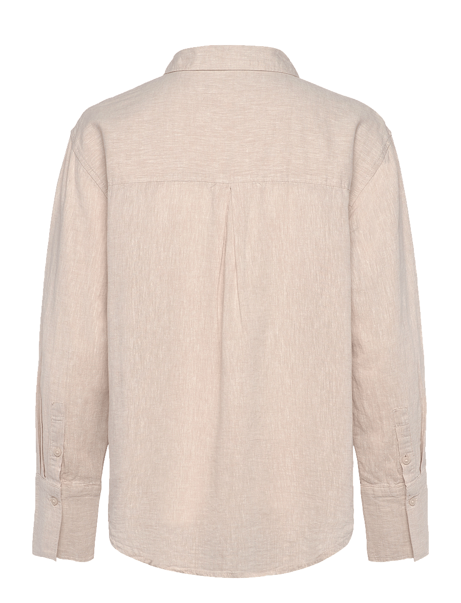 Gina Tricot - Linen blend shirt - lt linen beige (1037) - 1