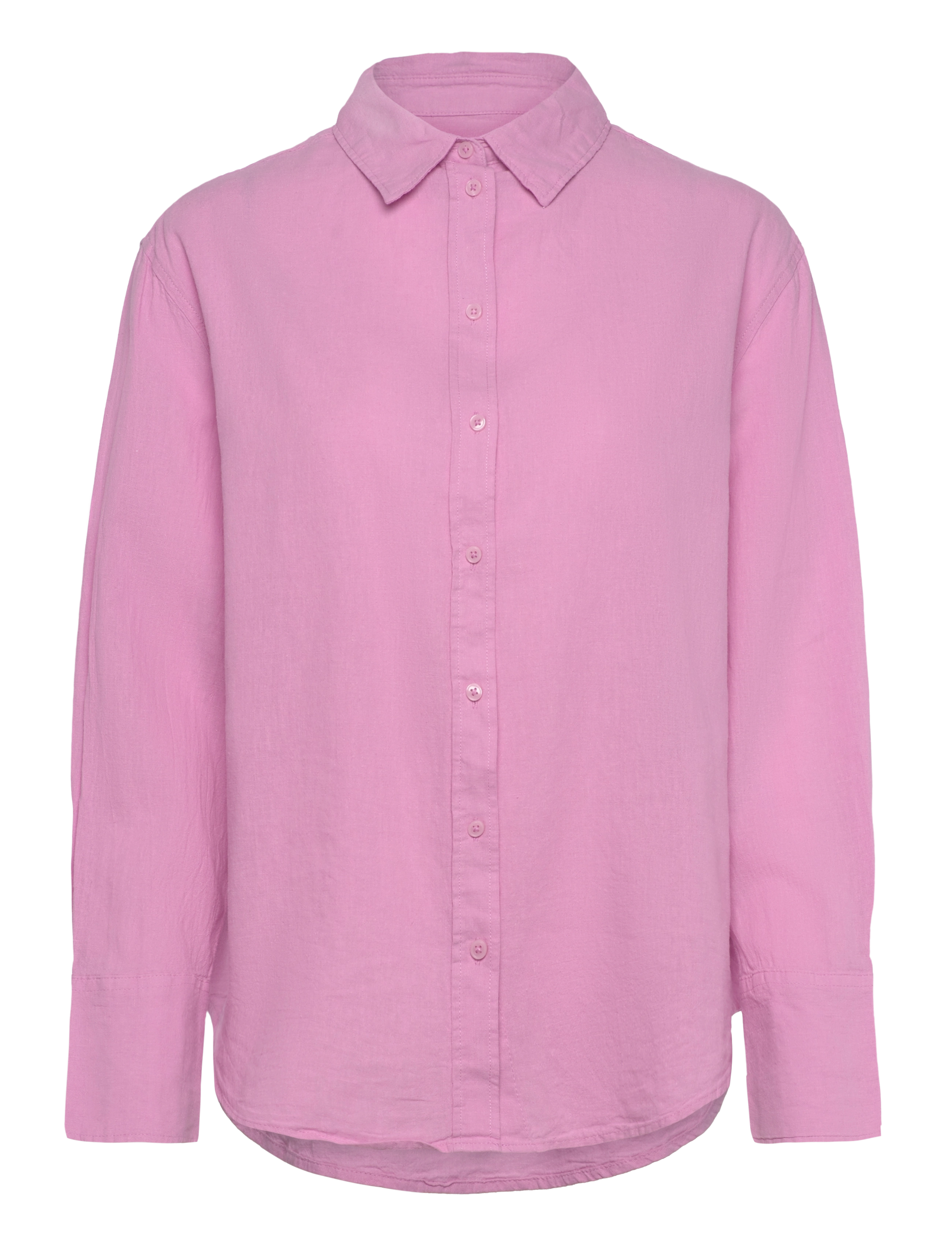 Gina Tricot Linen blend shirt - Kampagne - PINK / pink/rose