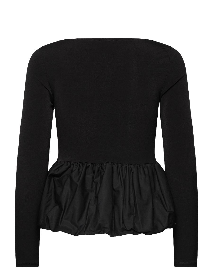 Gina Tricot - Peplum top - langärmlige tops - black (9000) - 1