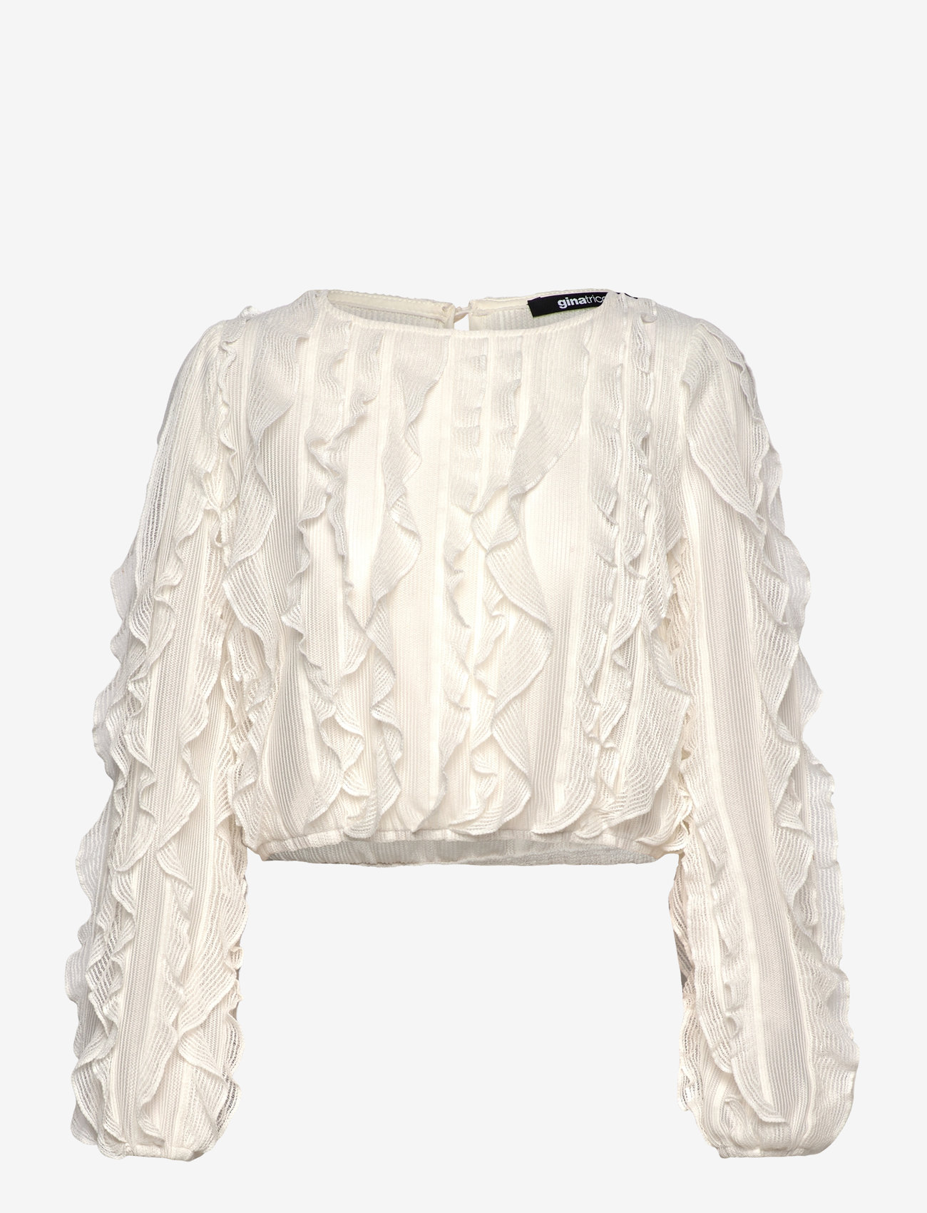 Gina Tricot - Frill top - langärmlige blusen - ecru (1045) - 0