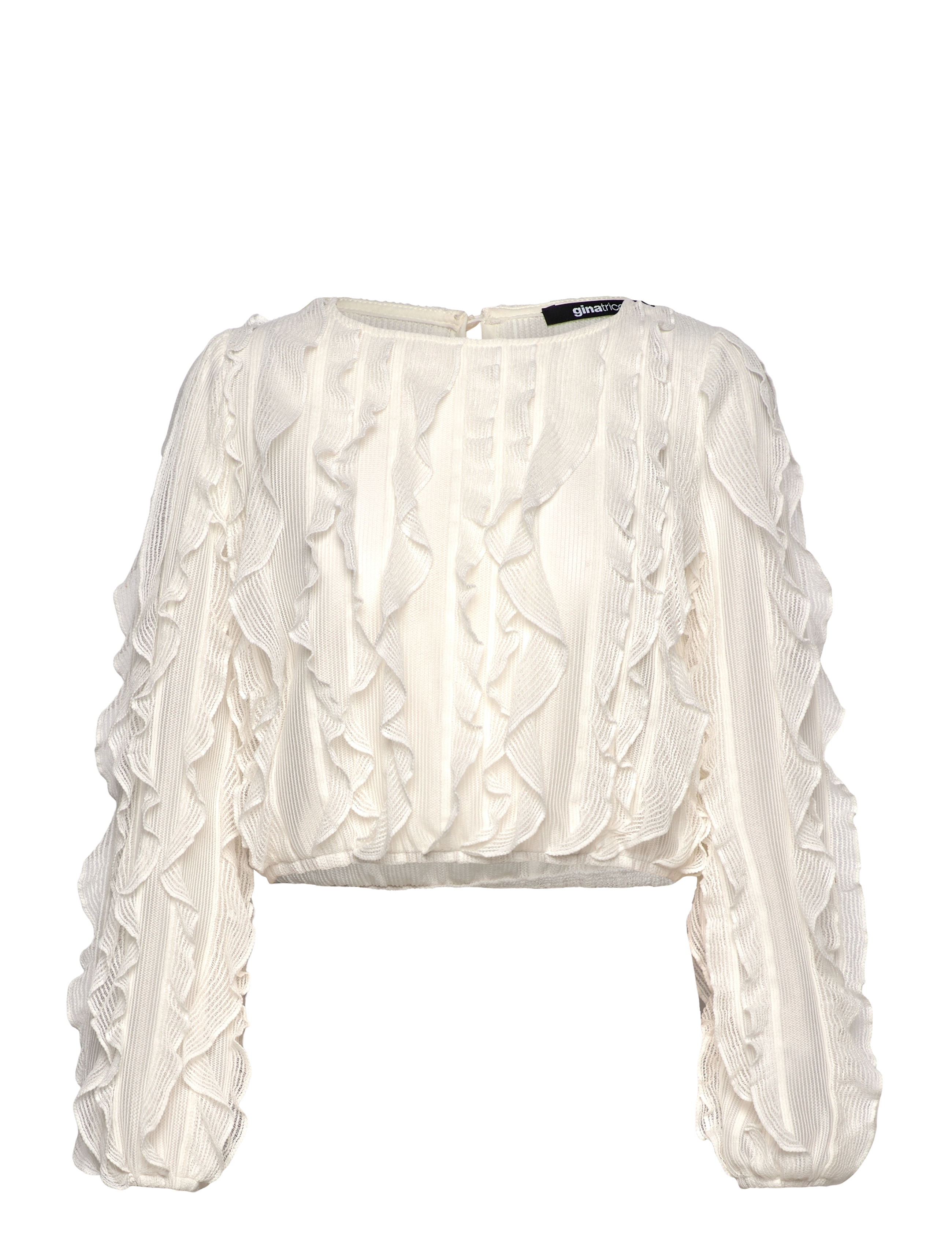 Gina Tricot Frill top - Bluser - ECRU (1045) / white