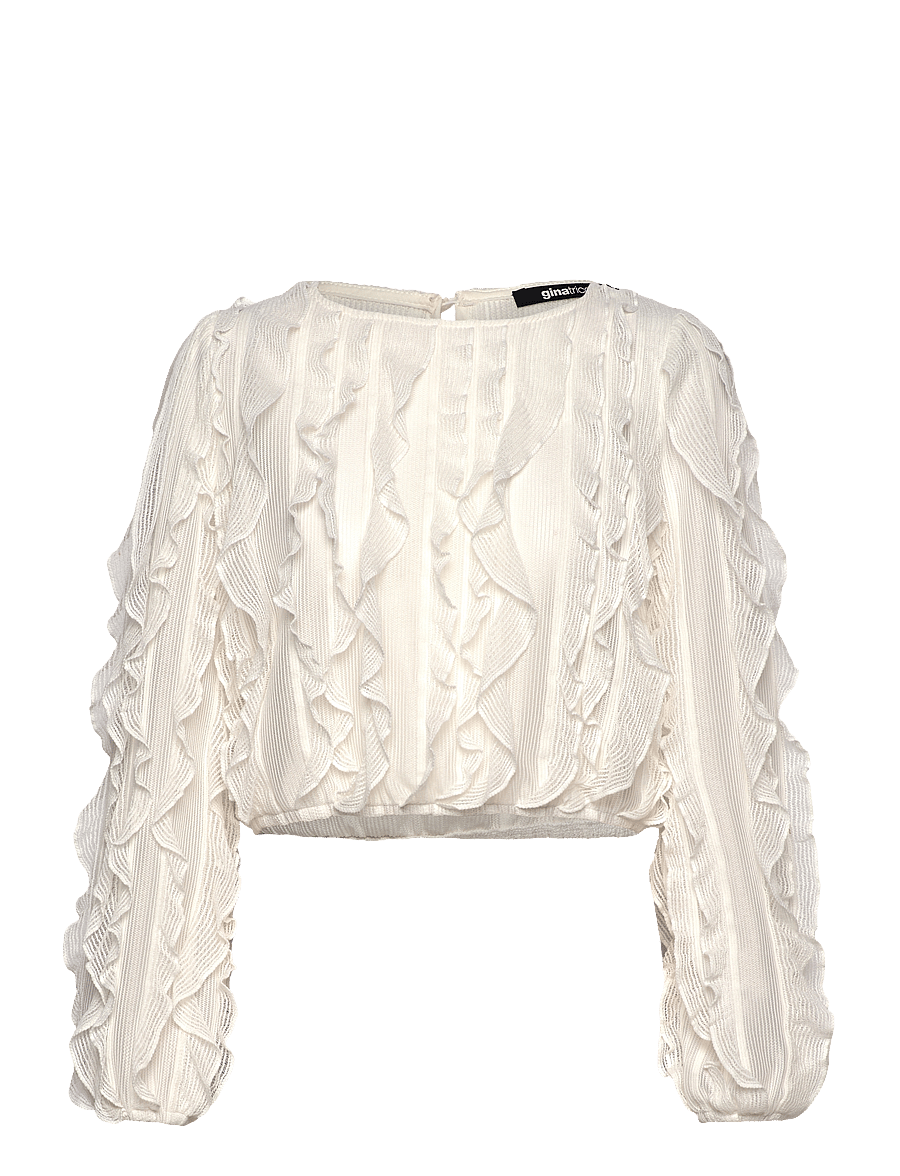 Gina Tricot - Frill top - langærmede bluser - ecru (1045) - 0