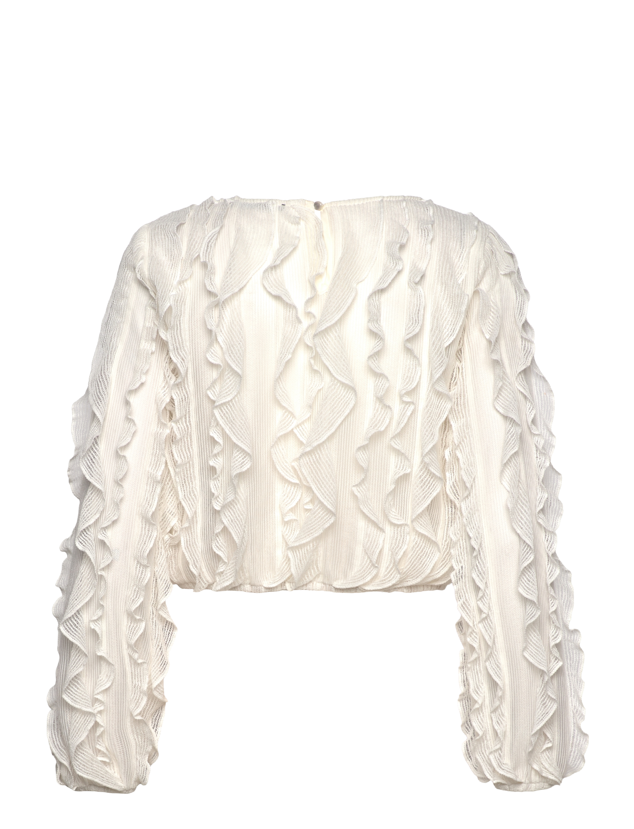 Gina Tricot - Frill top - blūzes ar garām piedurknēm - ecru (1045) - 1