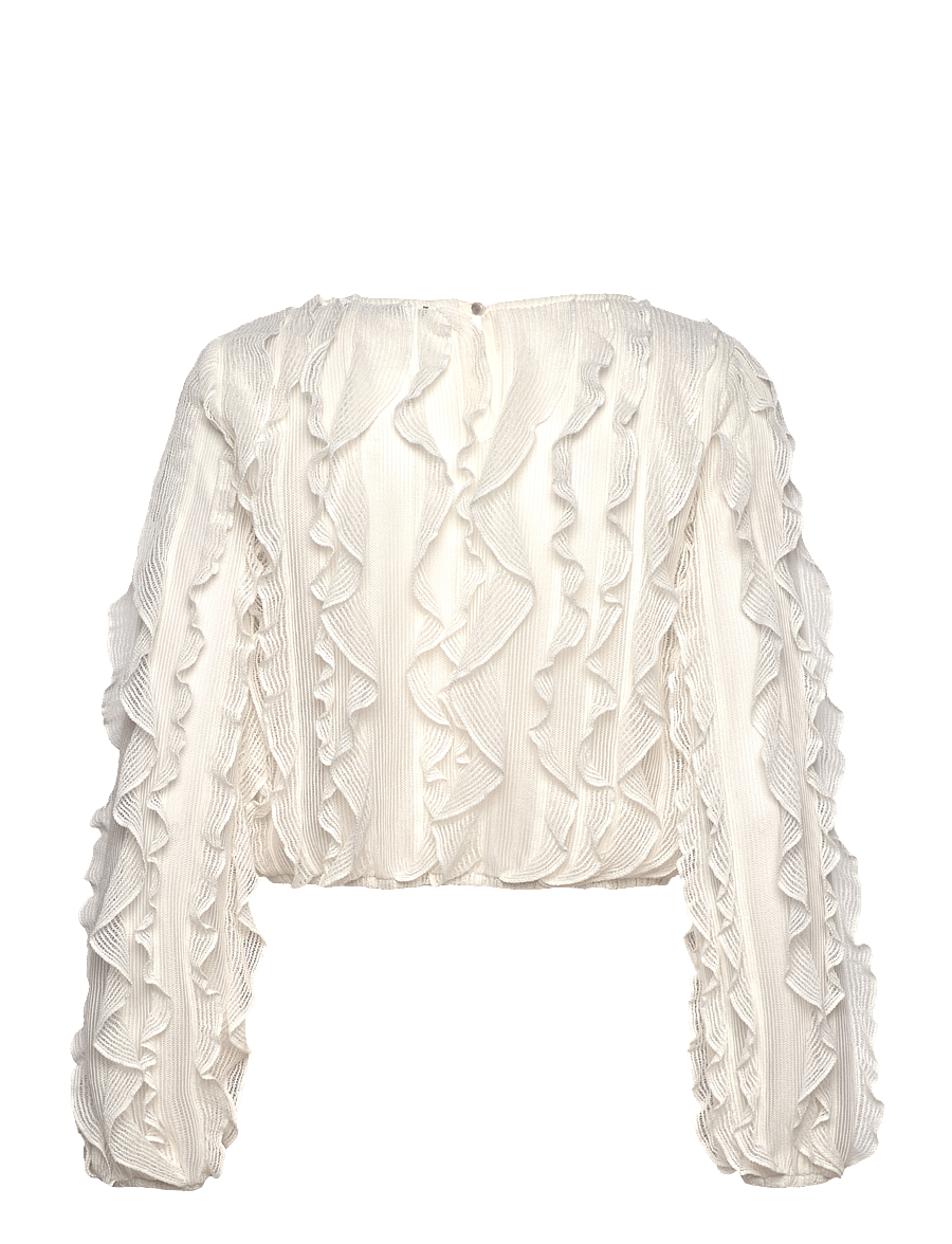 Gina Tricot - Frill top - langærmede bluser - ecru (1045) - 1